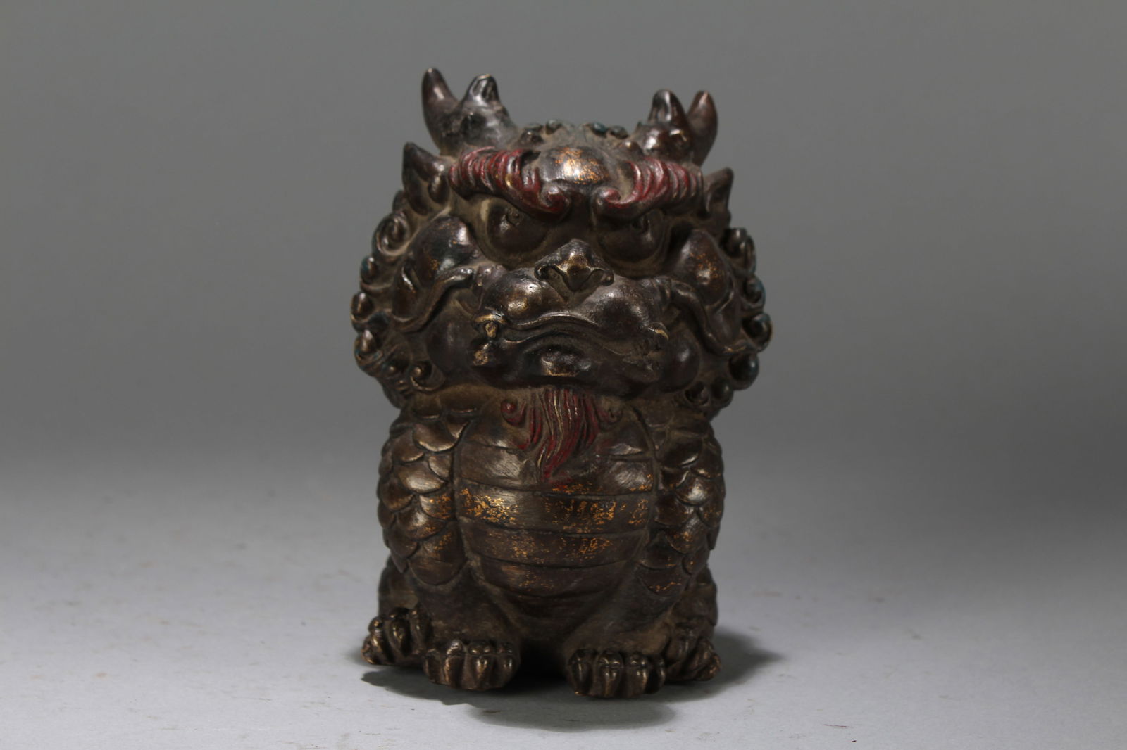 A Chinese Anicent-framing Vividly-detailed Myth-beast Fortune Statue: A Chinese Anicent-framing Vividly-detailed Myth-beast Fortune Statue. Height : 5.25 (inch). Width : 4 (inch). Length : 4 (inch).