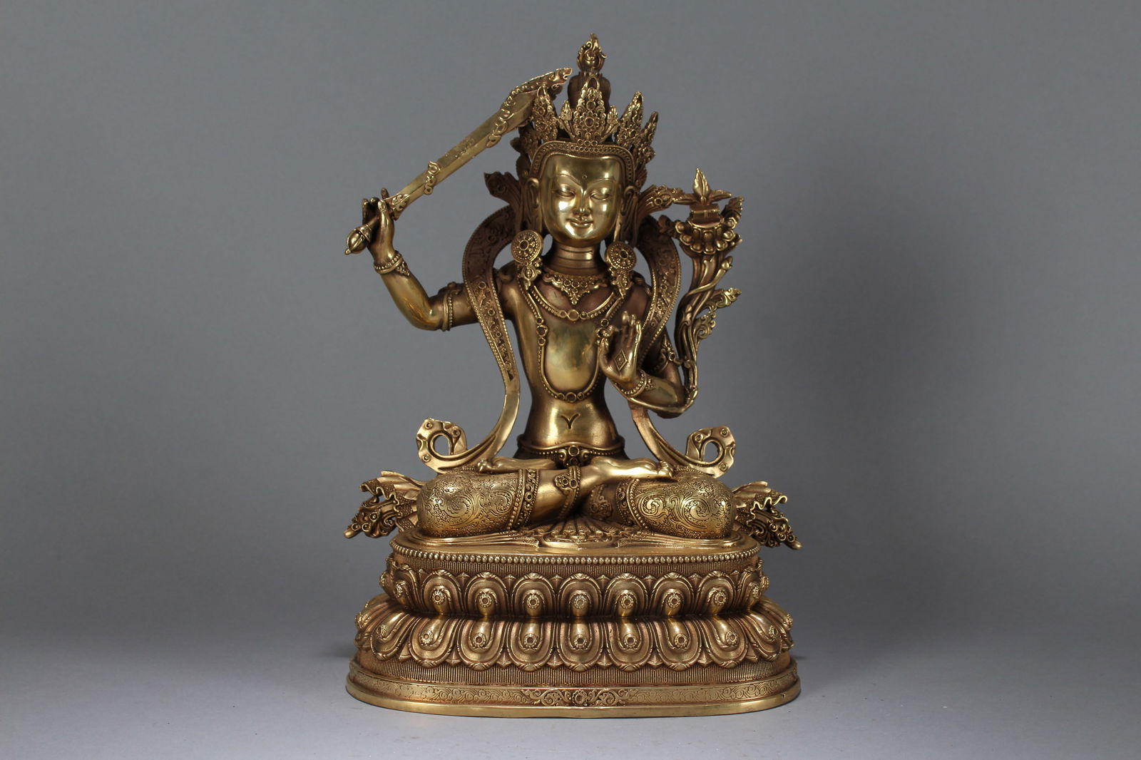 A Chinese Vividly-detailed Religious Buddha Statue (1 of 6)