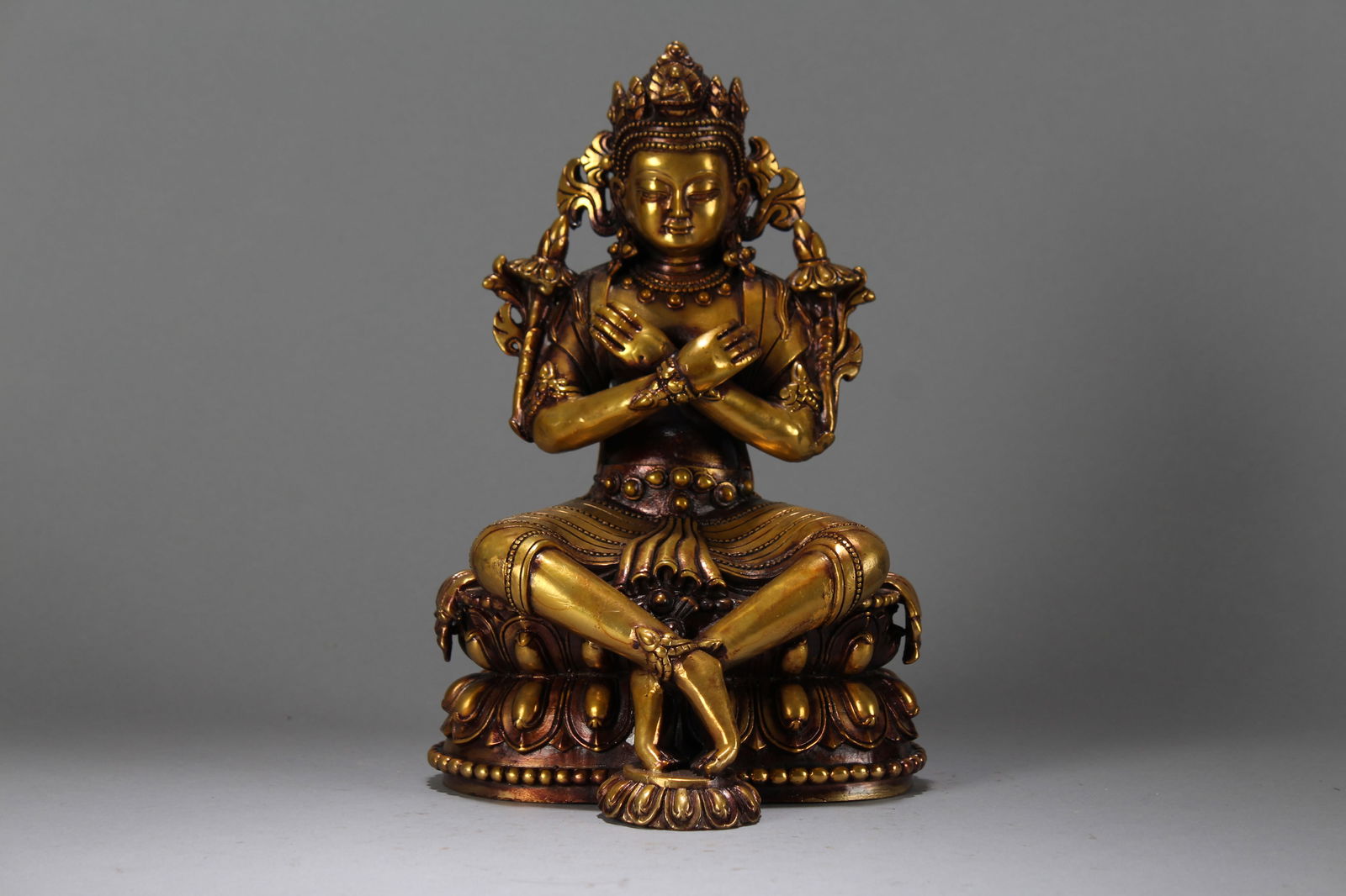 A Chinese Vividly-detailed Religious Buddha Statue (1 of 6)