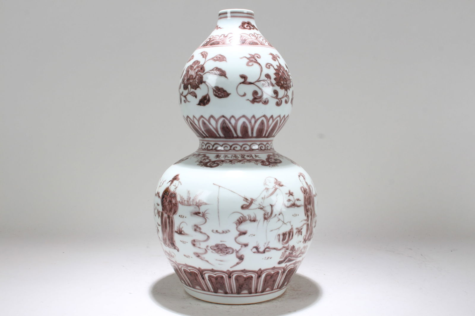 A Chinese Story-telling Calabash-fortune Porcelain Vase: A Chinese Story-telling Calabash-fortune Porcelain Vase . Height: 12.5 (inch).