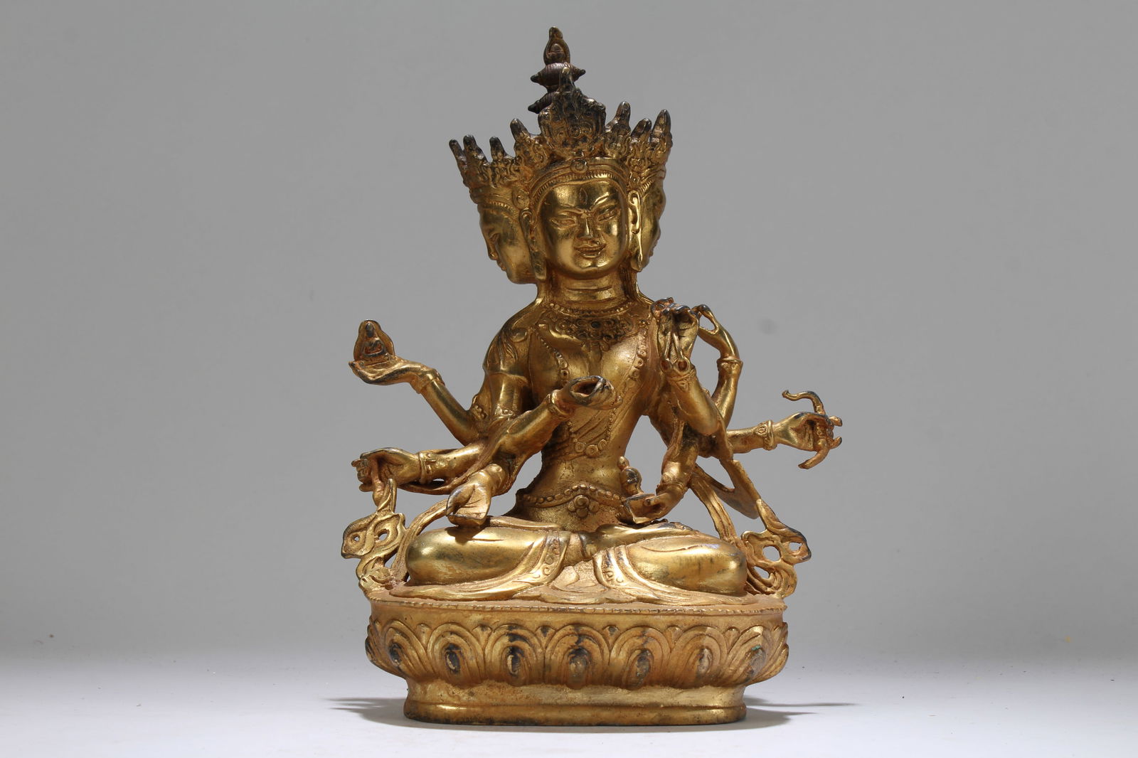 A Chinese Gilt Religious Fortune Buddha Statue (1 of 6)