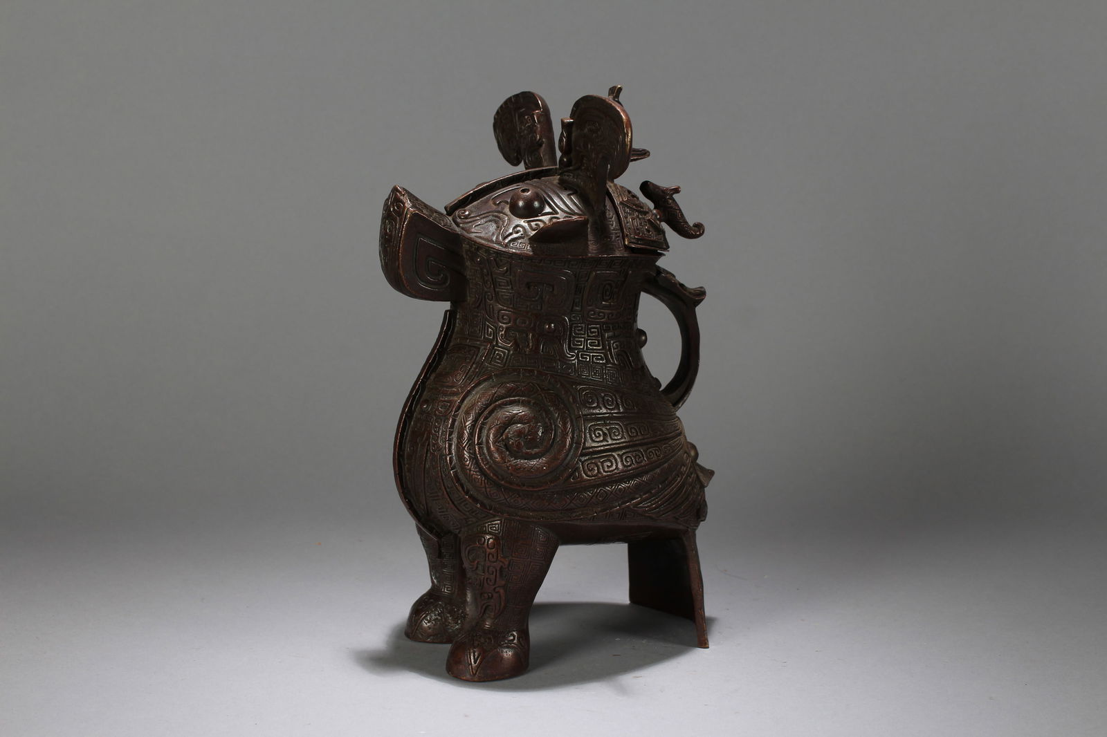 A Chinese Myth-beast Lidded Fortune Statue: A Chinese Myth-beast Lidded Fortune Statue. Height: 10.25 (inch). Length: 5.5 (inch). Width: 7 (inch).