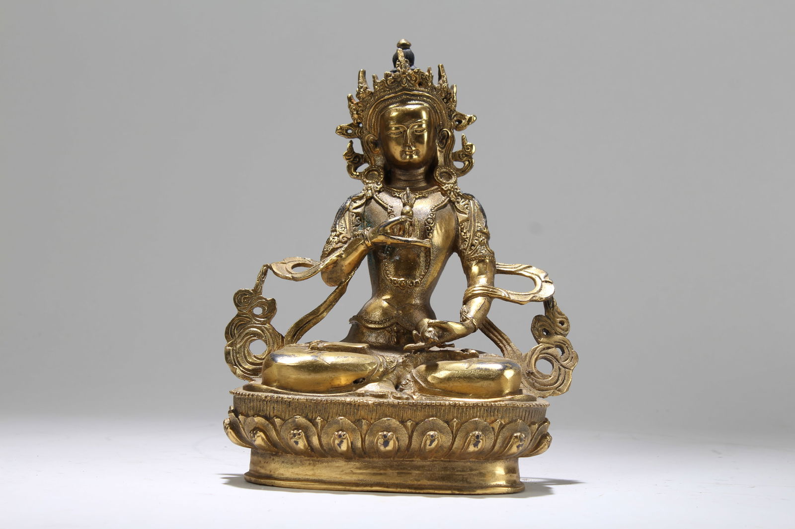 A Chinese Pondering-pose Religious Fortune Statue (1 of 5)