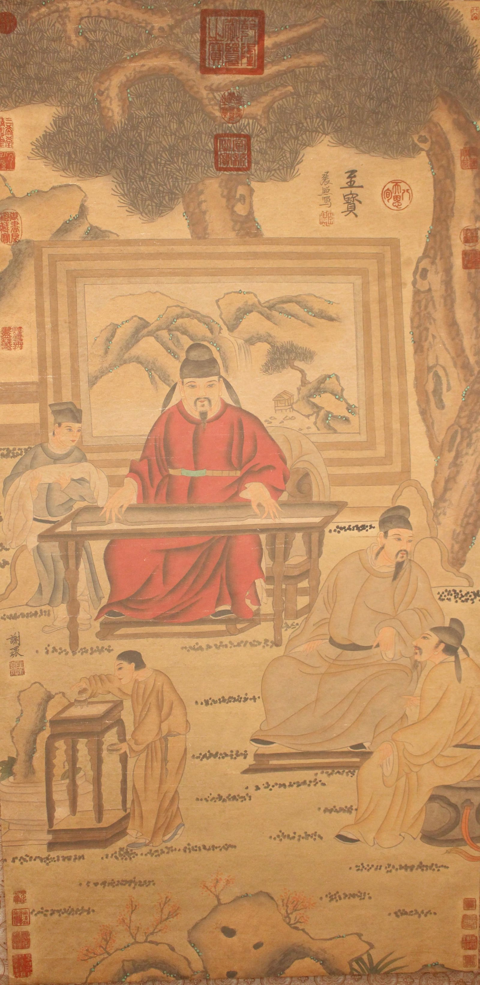 A Chinese Story-telling Detailed Fortune Scroll (1 of 6)