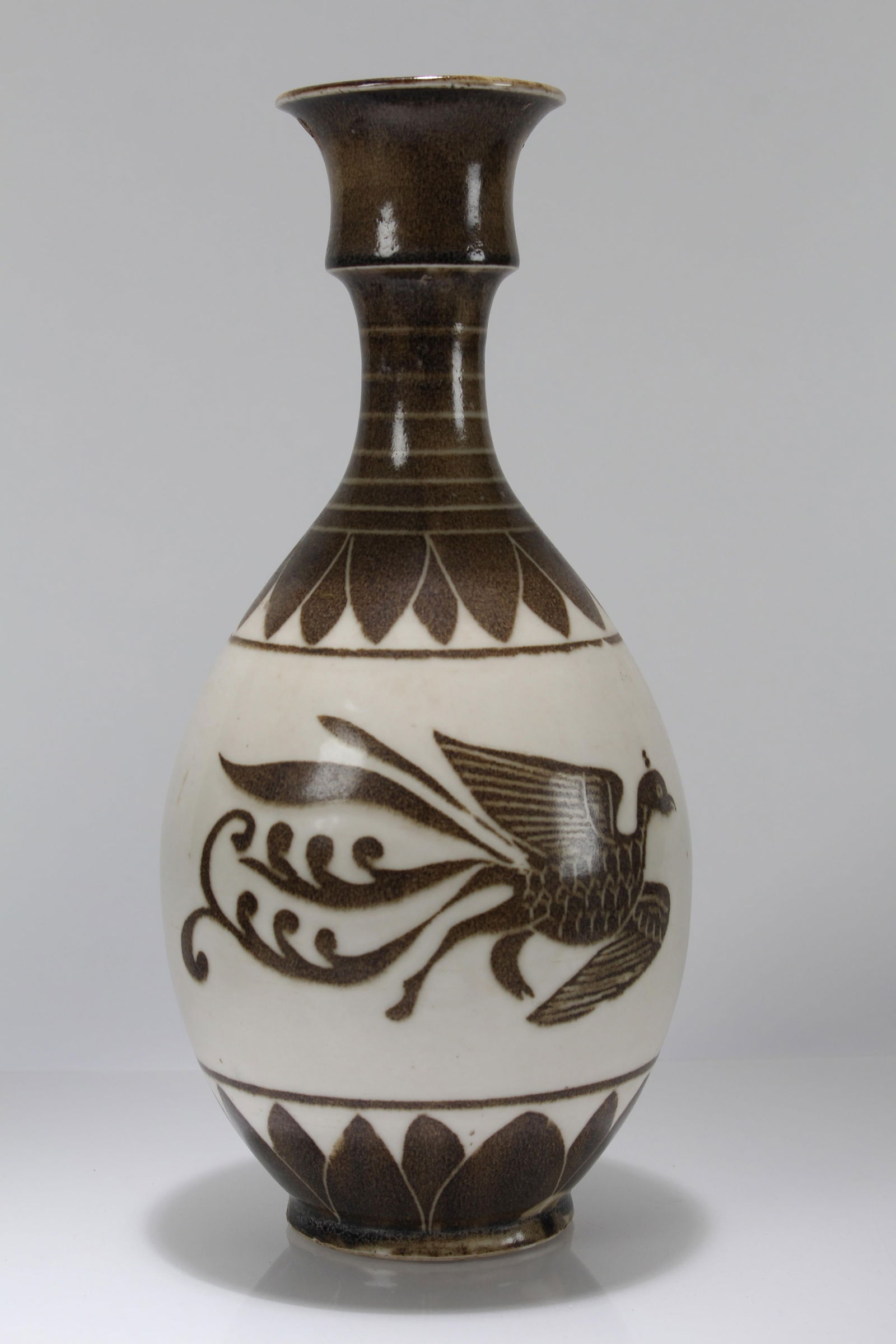 A Chinese Duo-handling Poetry-framing Porcelain Fortune Vase: A Chinese Duo-handling Poetry-framing Porcelain Fortune Vase . Height: 11 (inch).