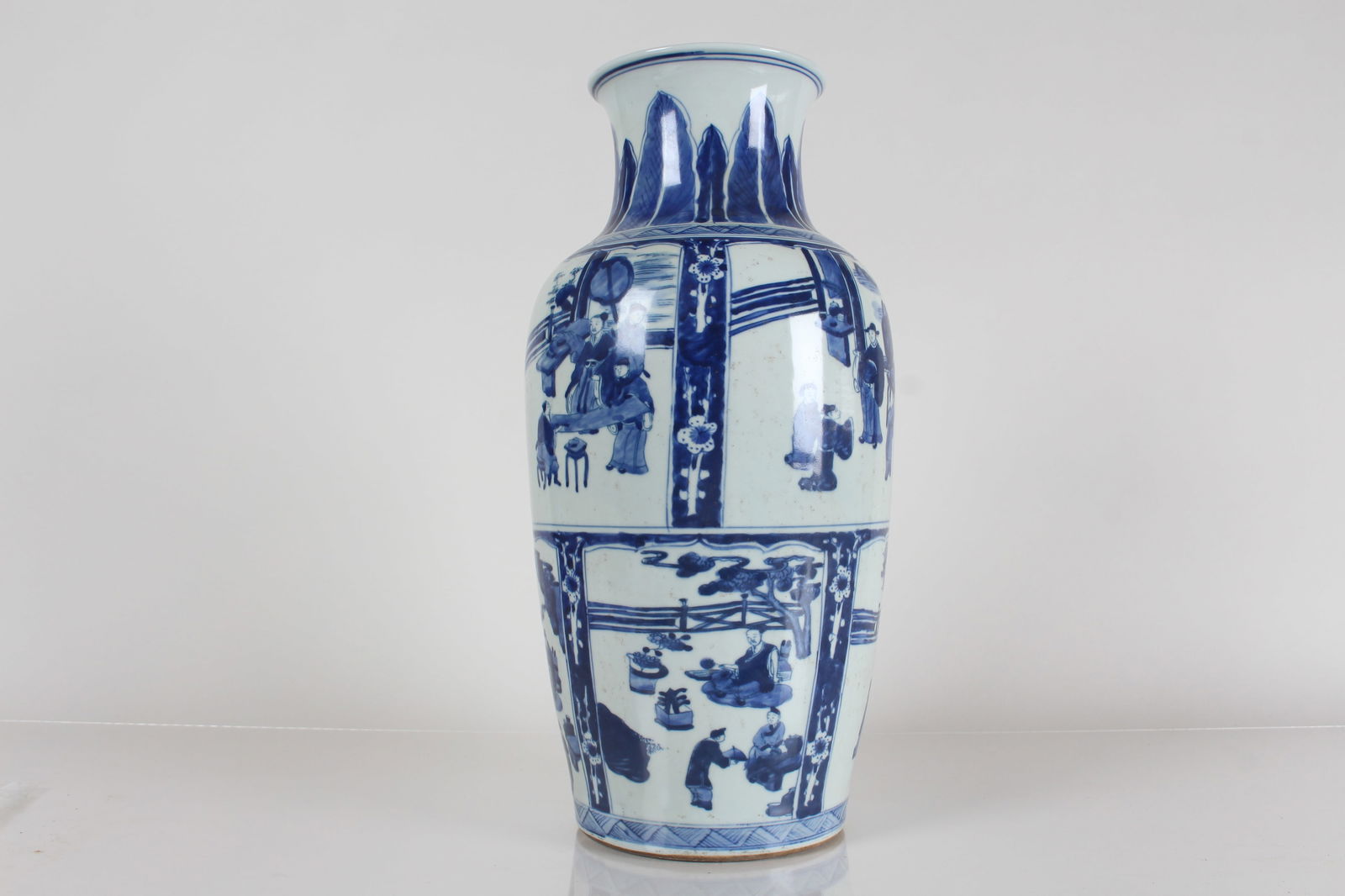 A Chinese Story-telling Blue and White Porcelain Fortune Vase (1 of 6)