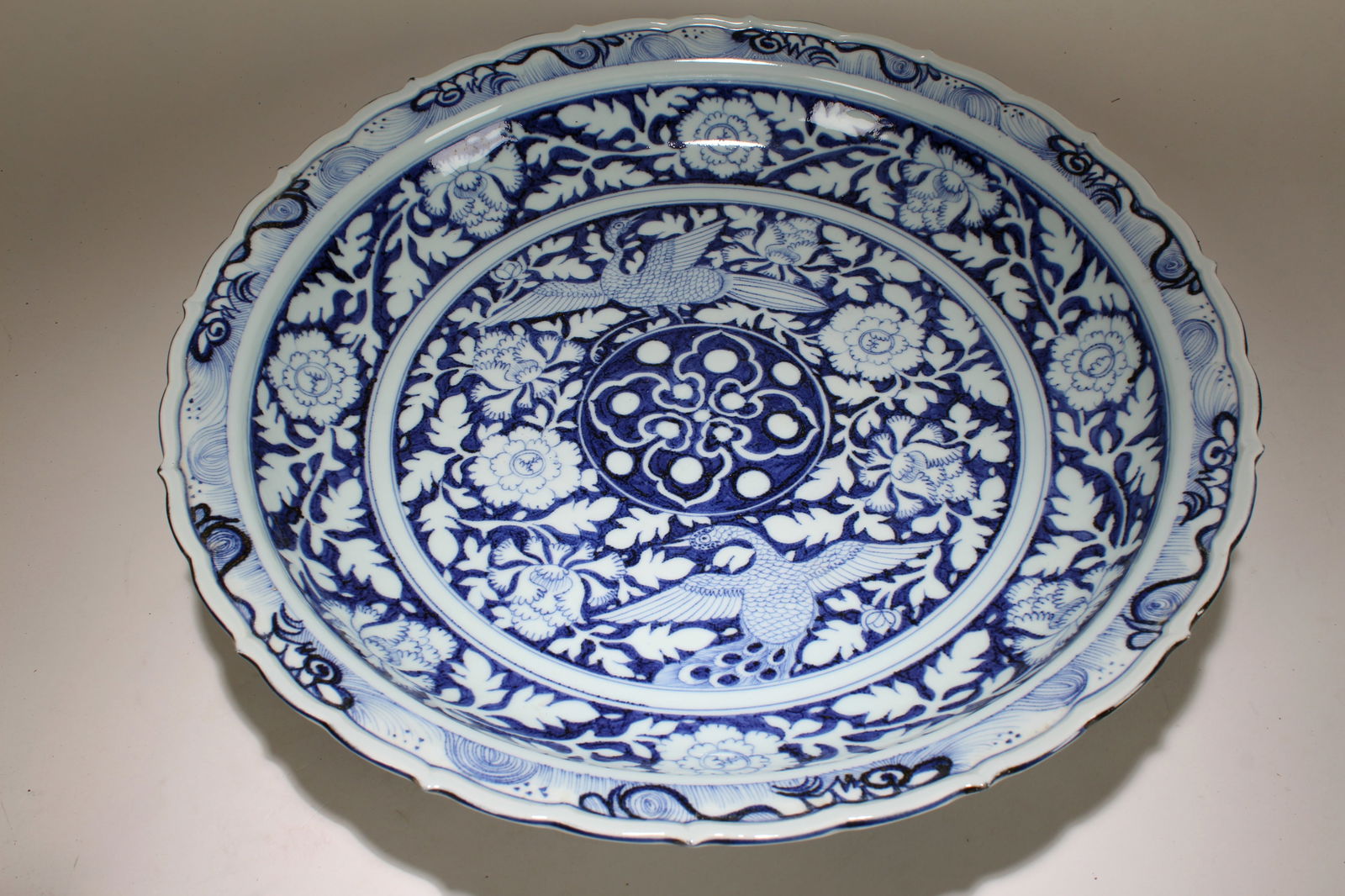 A Chinese Flower-blossom Blue and White Porcelain Plate (1 of 6)