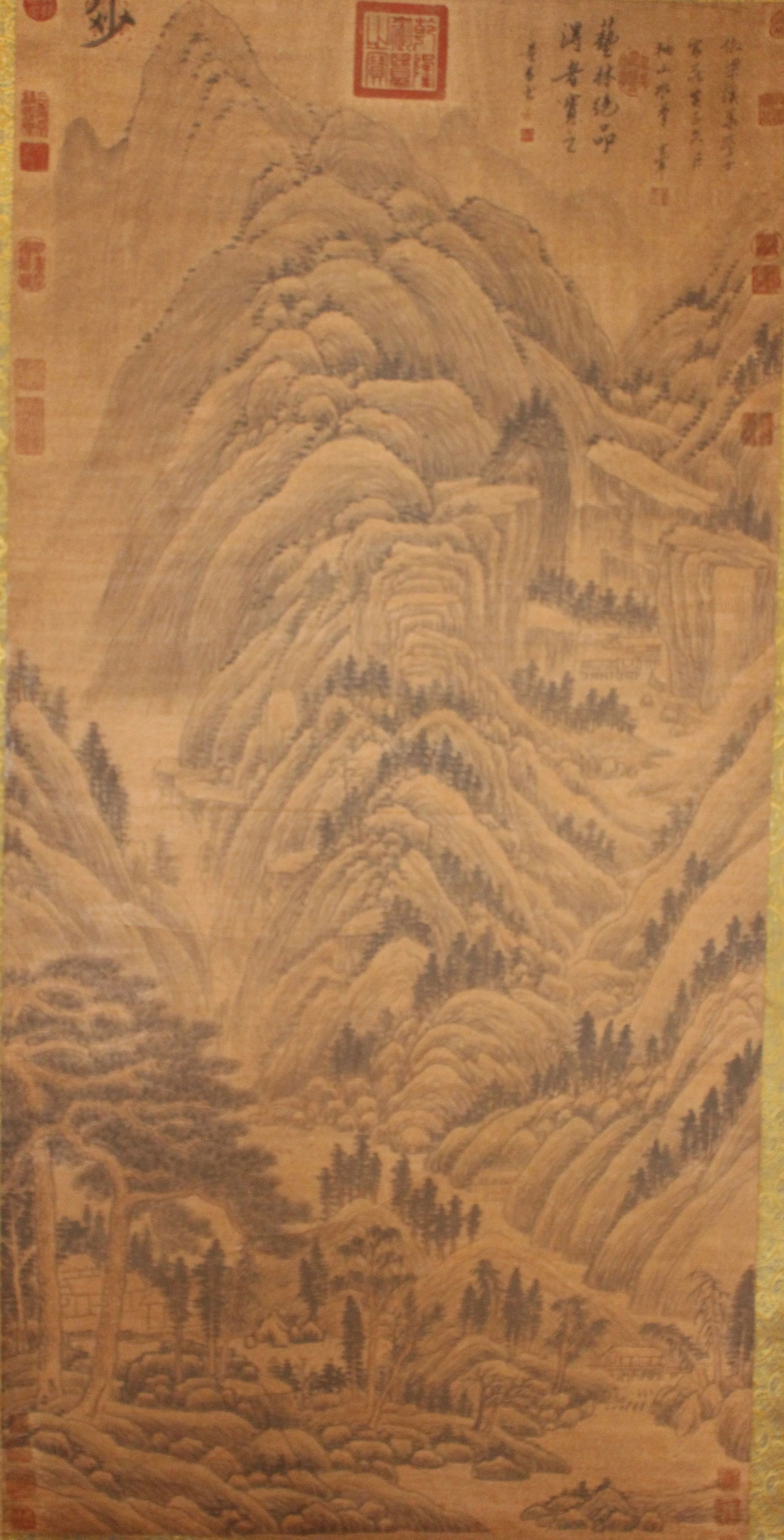 A Chinese Mountain-view Abstract-framing Fortune Scroll (1 of 6)