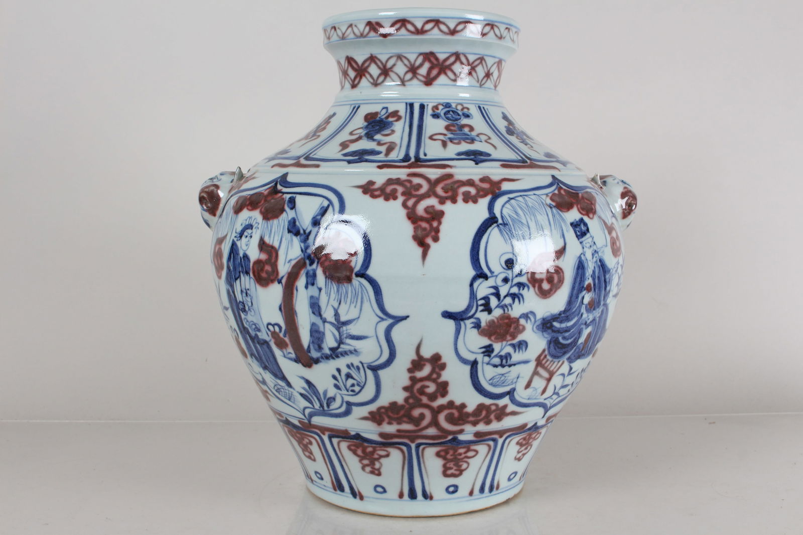 A Chinese Duo-handled Story-telling Porcelain Fortune Vase (1 of 6)