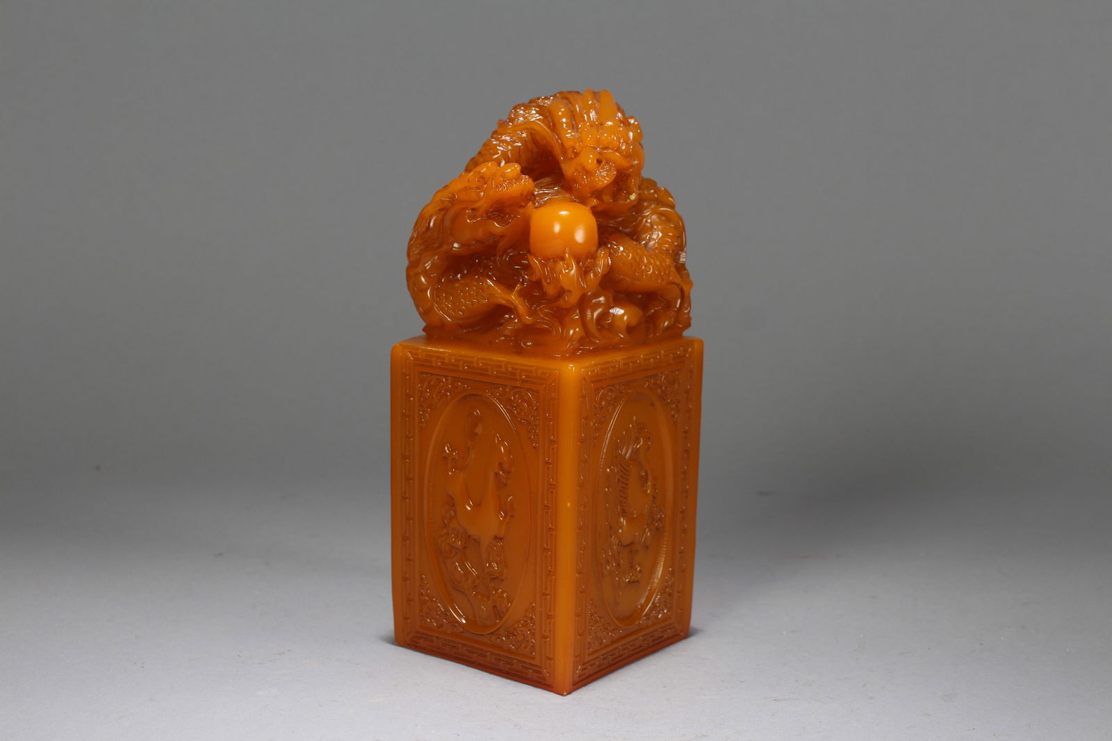 A Chinese Myth-beast Fortune Vivildy-detailed Soapstone Seal: A Chinese Myth-beast Fortune Vivildy-detailed Soapstone Seal. Height: 7.5 (inch). Length: 3 (inch). Width: 3 (inch).