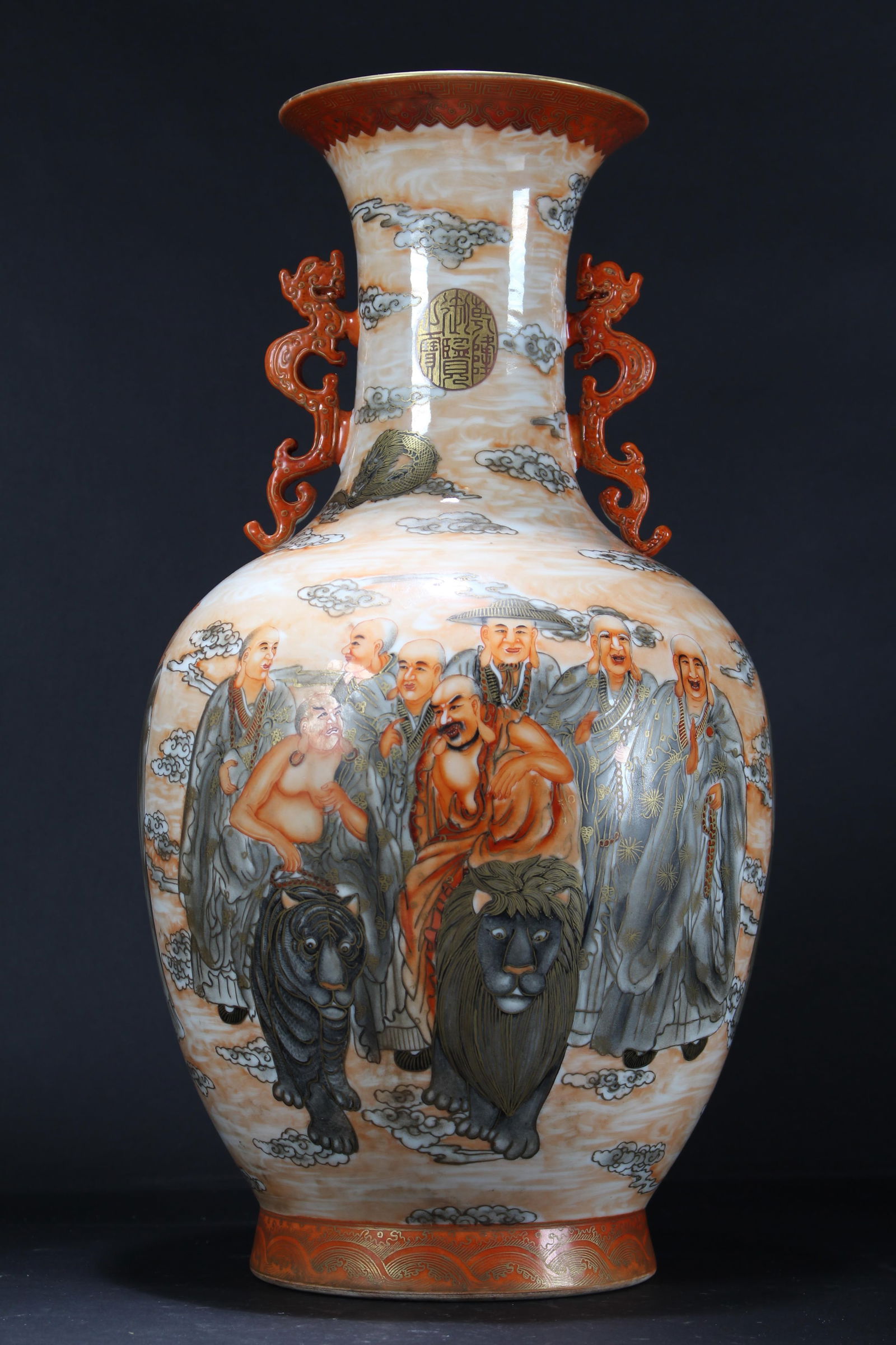 A Chinese Duo-handle Story-telling Massive Detailed Porcelain Vase (1 of 7)
