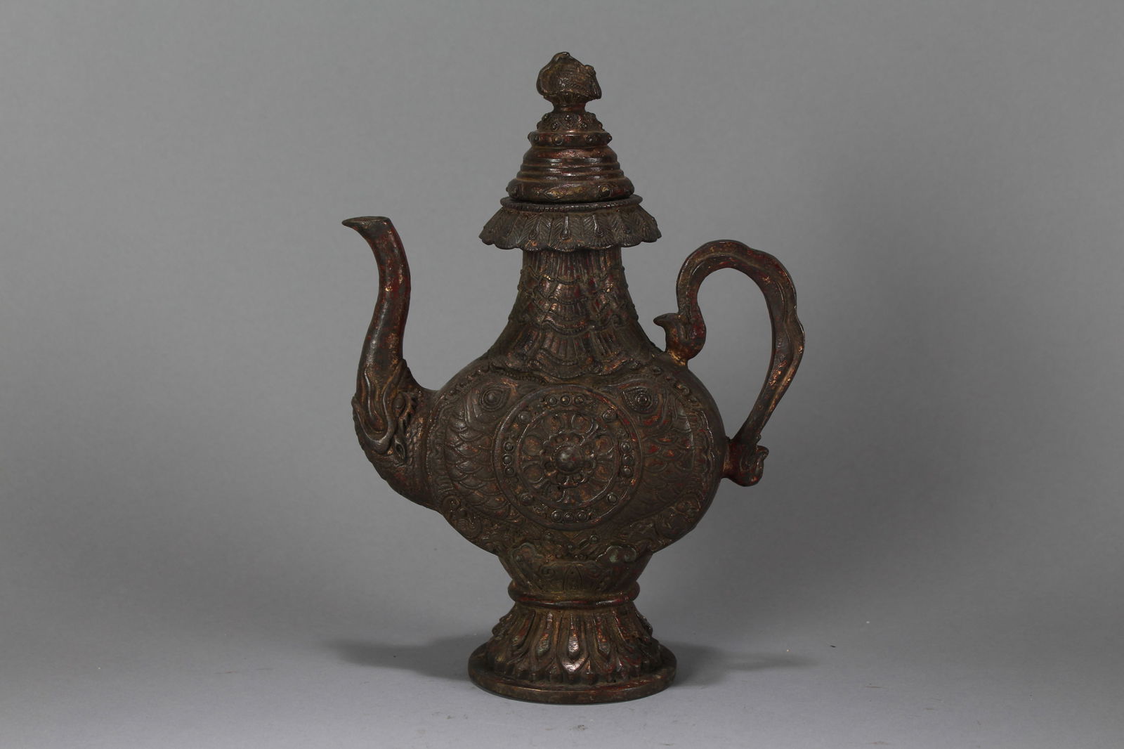 A Chinese Religious Fortune Anicent-framing Ewer: A Chinese Religious Fortune Anicent-framing Ewer. Height : 10 (inch). Width : 7.25 (inch). Length : 2 (inch).