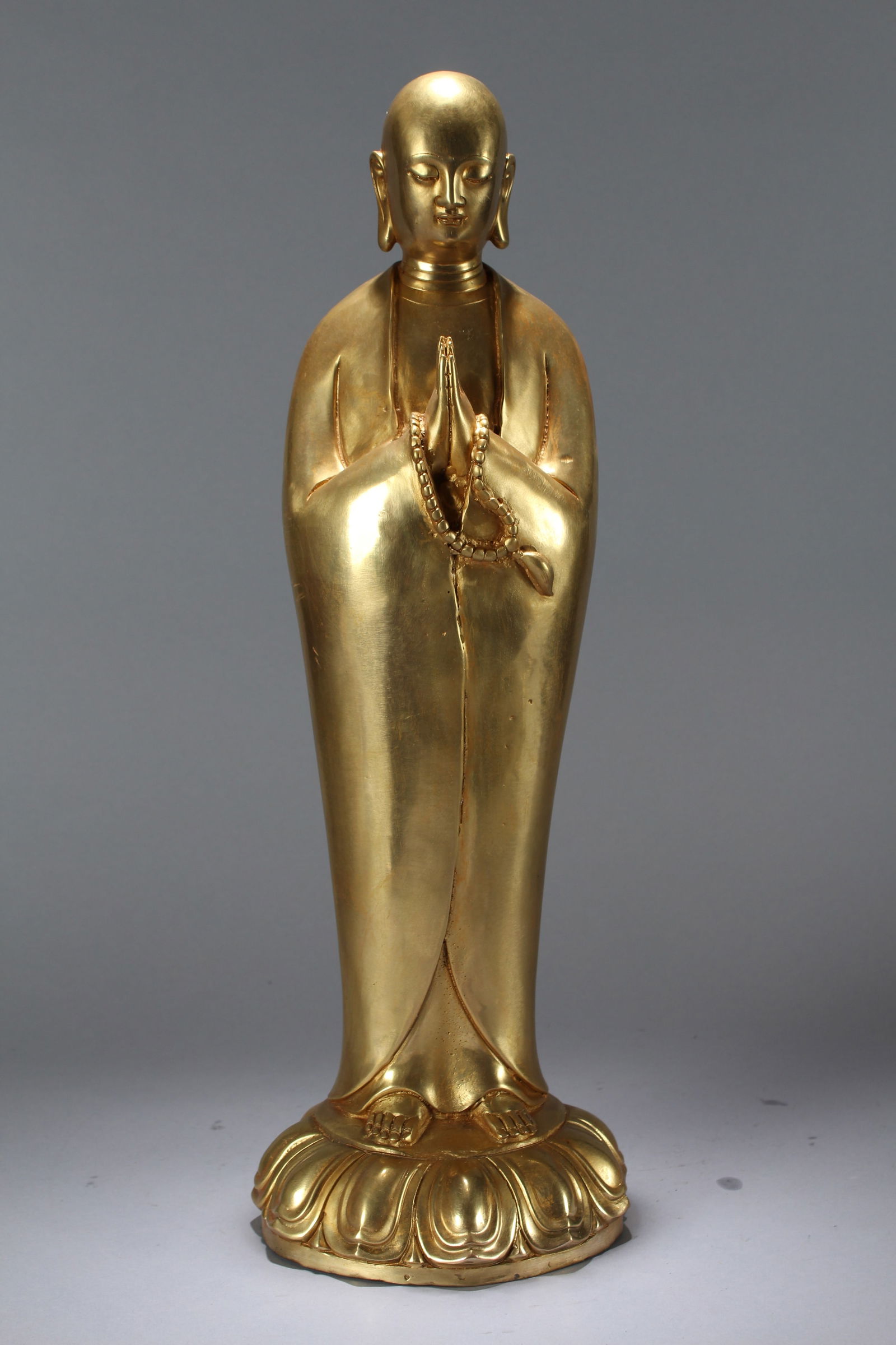 A Chinese Vividly-detailed Gilt Religious Fortune Massive Buddha Statue (1 of 7)