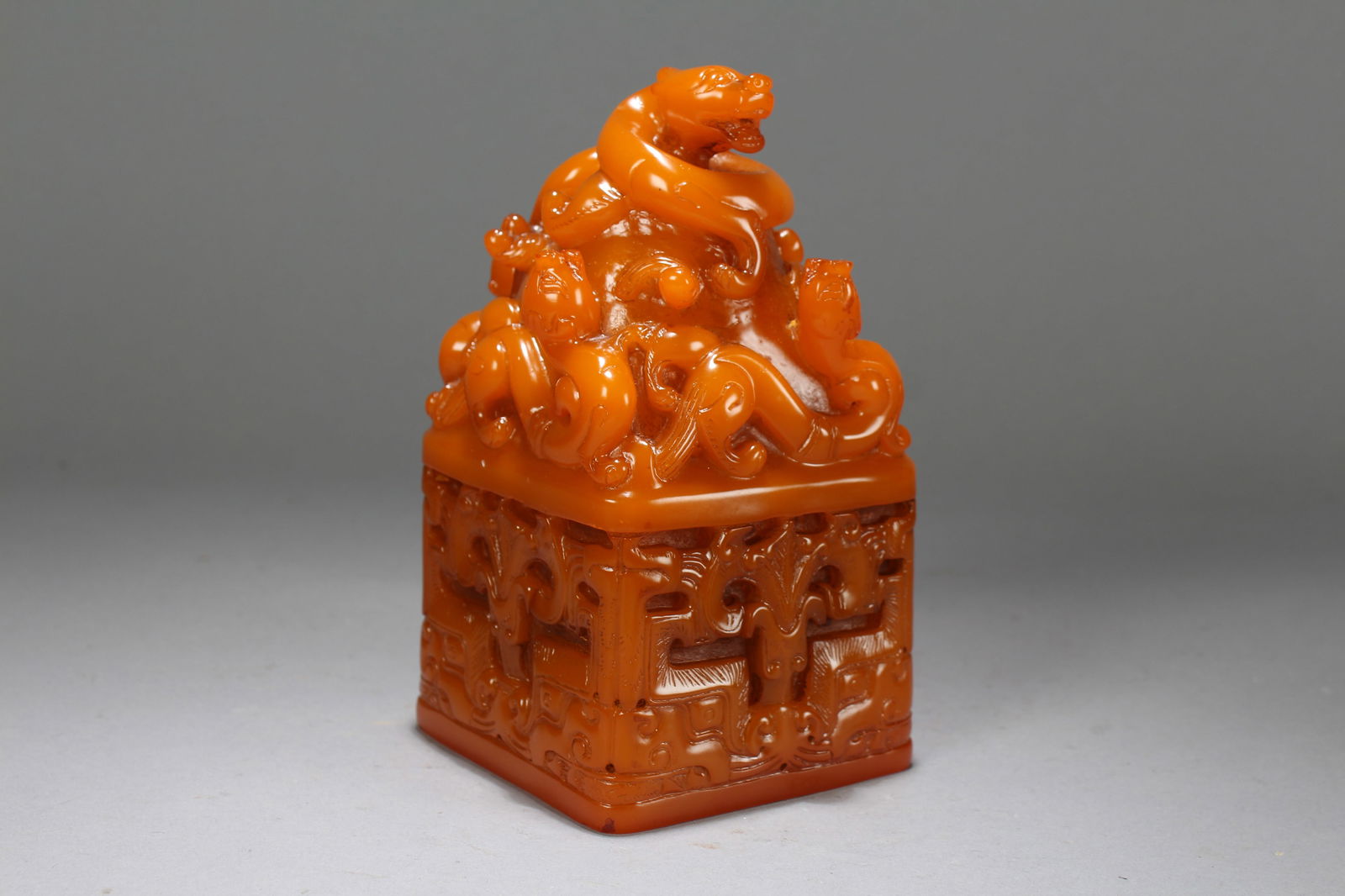 A Chinese Myth-beast Fortune Vivildy-detailed Soapstone Seal (1 of 6)