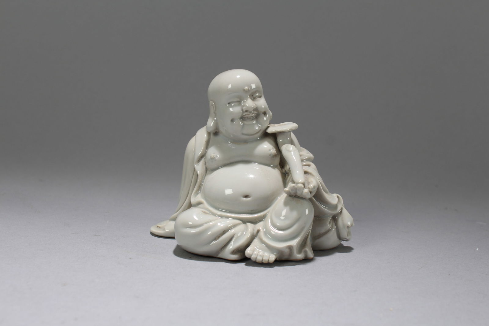 A Chinese De Blac Happy-buddha Porcelain Fortune Statue (1 of 5)