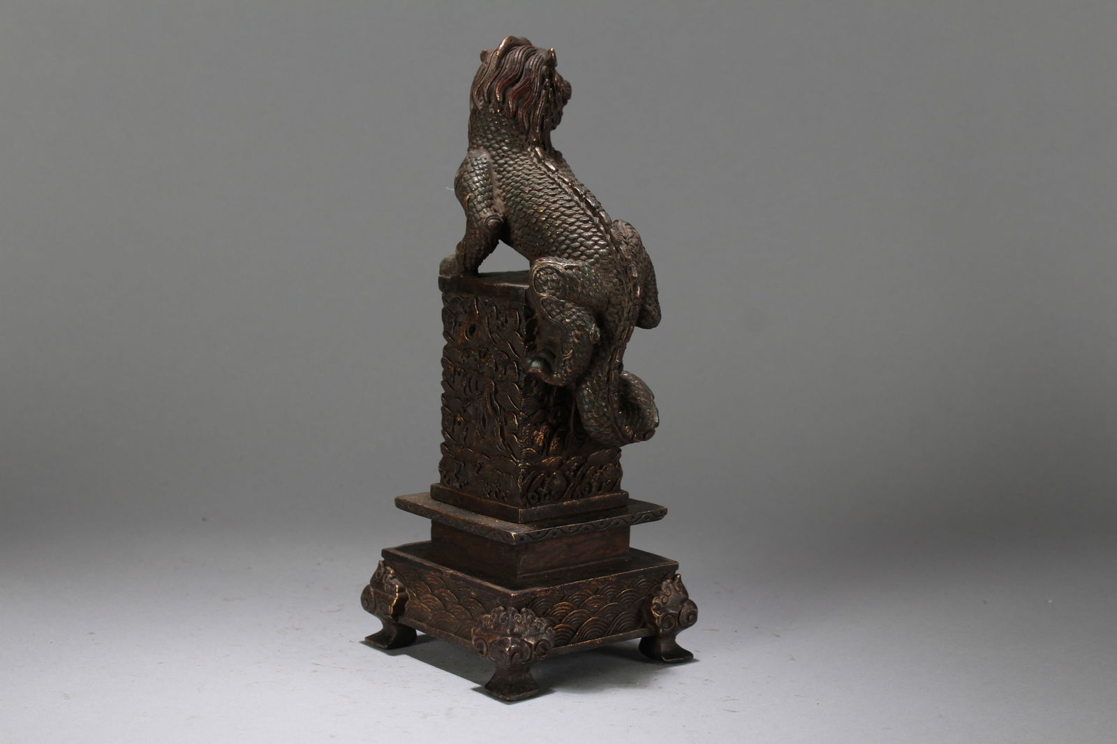 A Chinese Square-based Religious Fortune Statue - 4