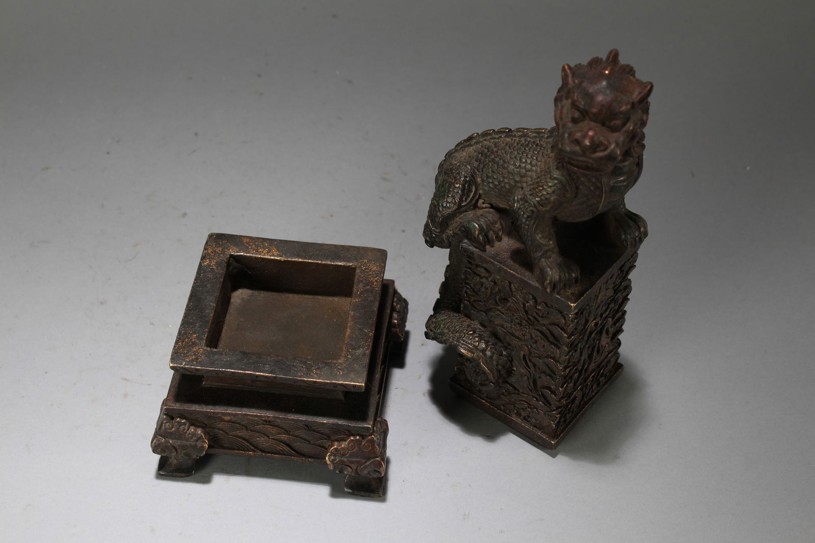 A Chinese Square-based Religious Fortune Statue - 6