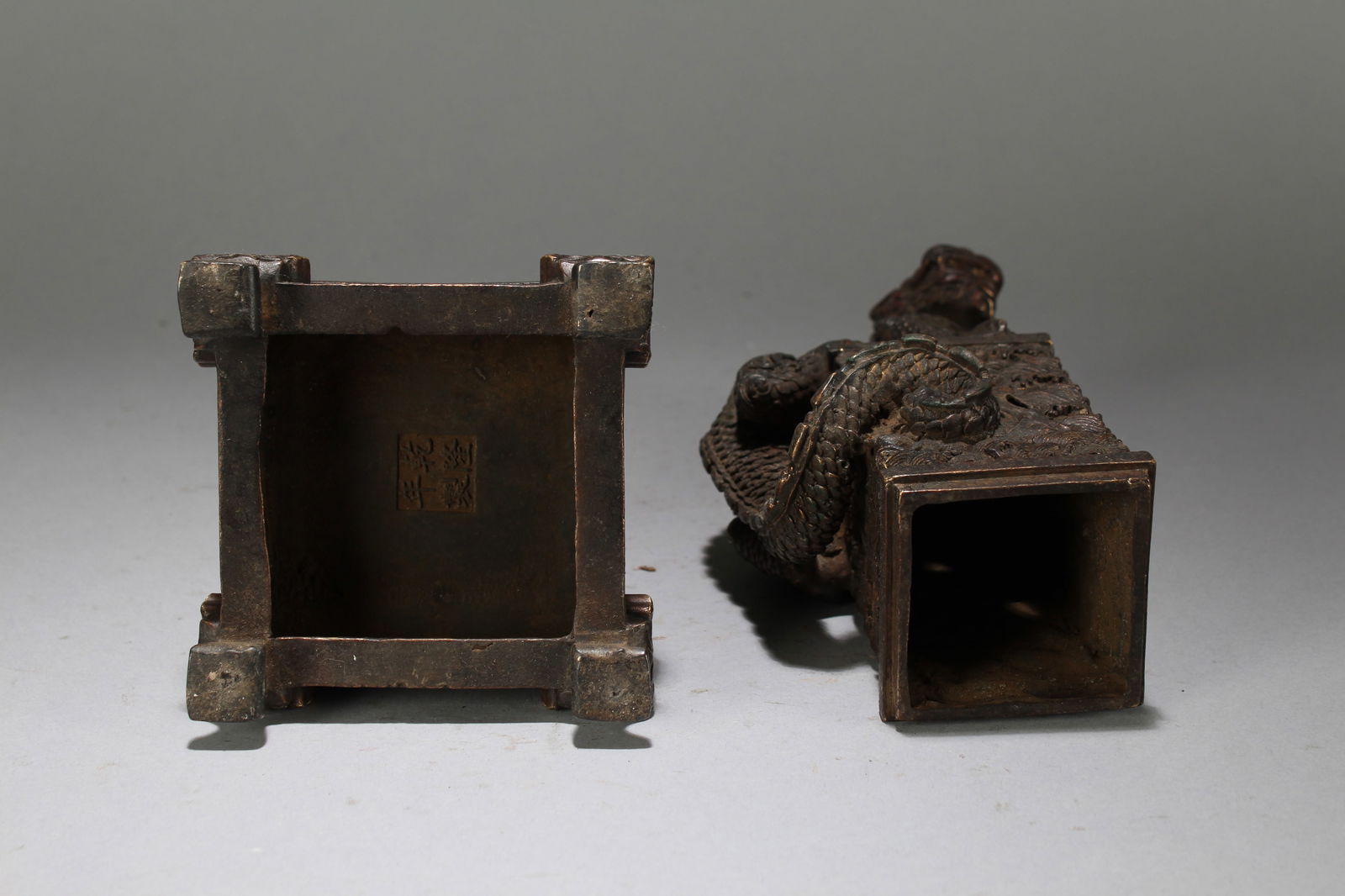 A Chinese Square-based Religious Fortune Statue - 7