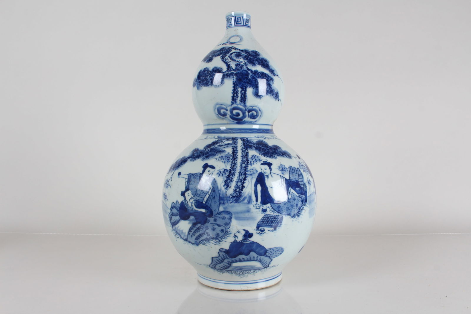 A Chinese Detailed Blue and White Story-telling Porcelain Fortune Vase (1 of 6)
