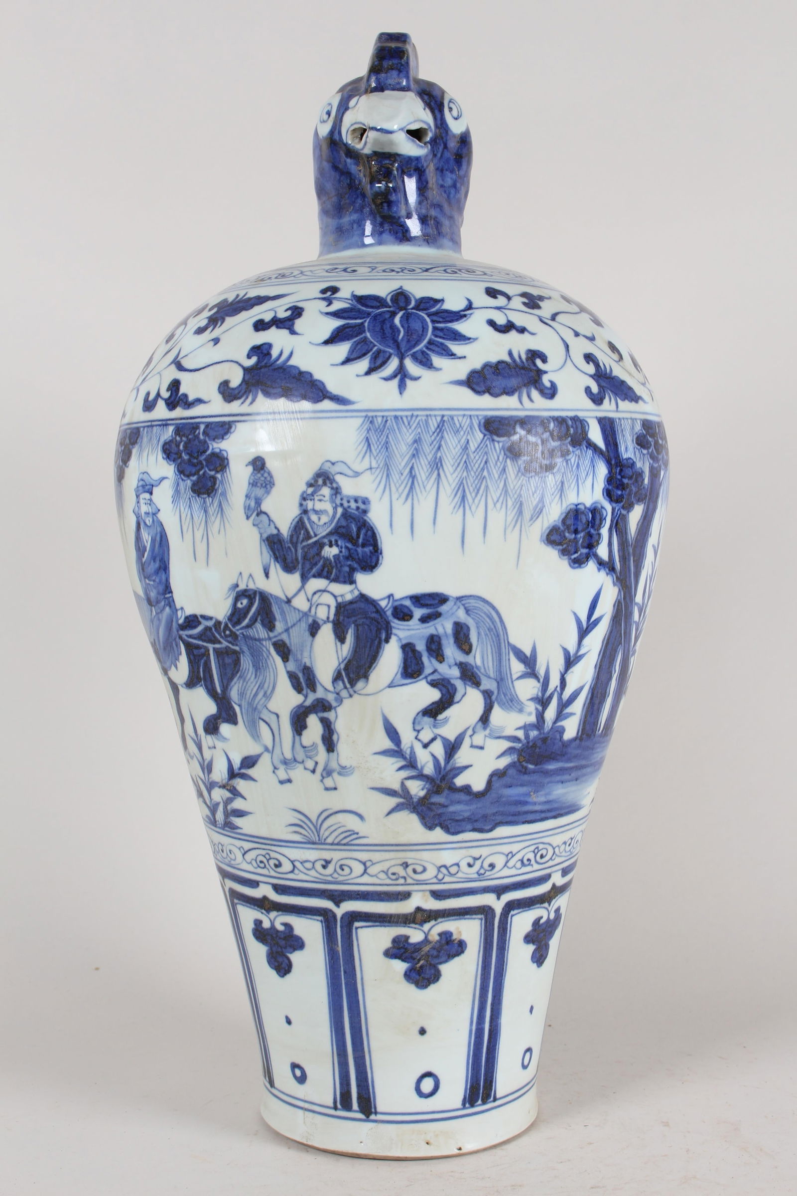 Collection of Chinese Twelve-animal Blue and White Fortune Porcelain Vase: Collection of Chinese Twelve-animal Blue and White Fortune Porcelain Vase . Height: 16 (inch).