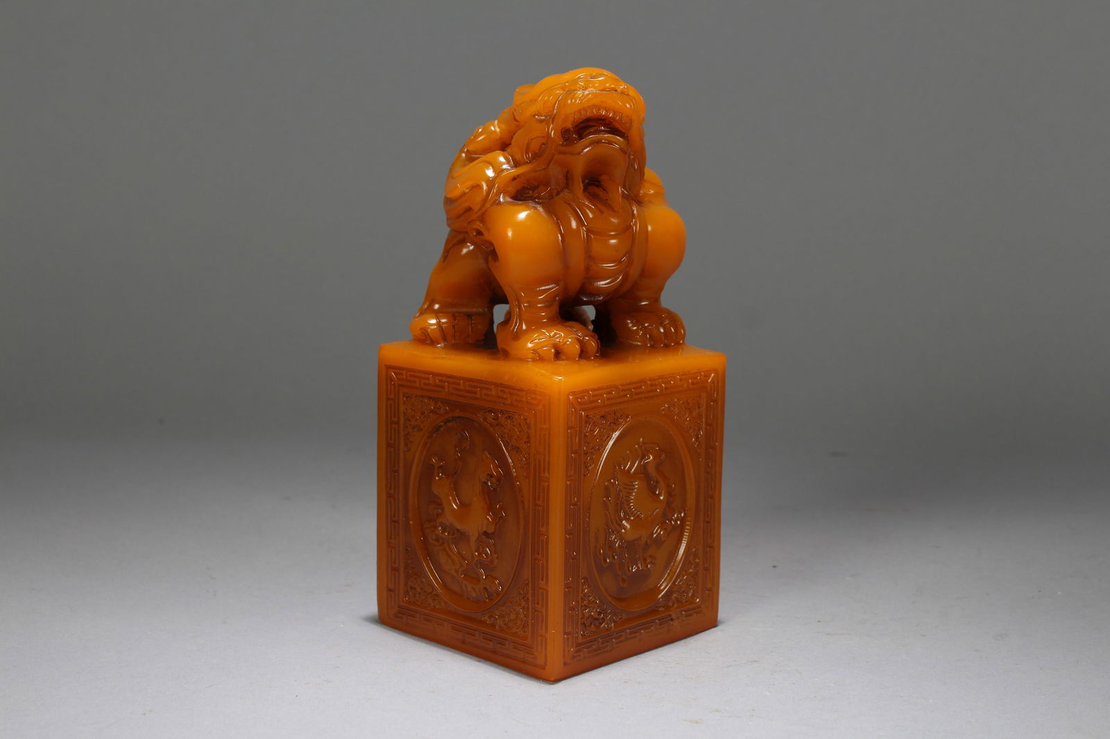 A Chinese Myth-beast Fortune Vivildy-detailed Soapstone Seal (1 of 6)