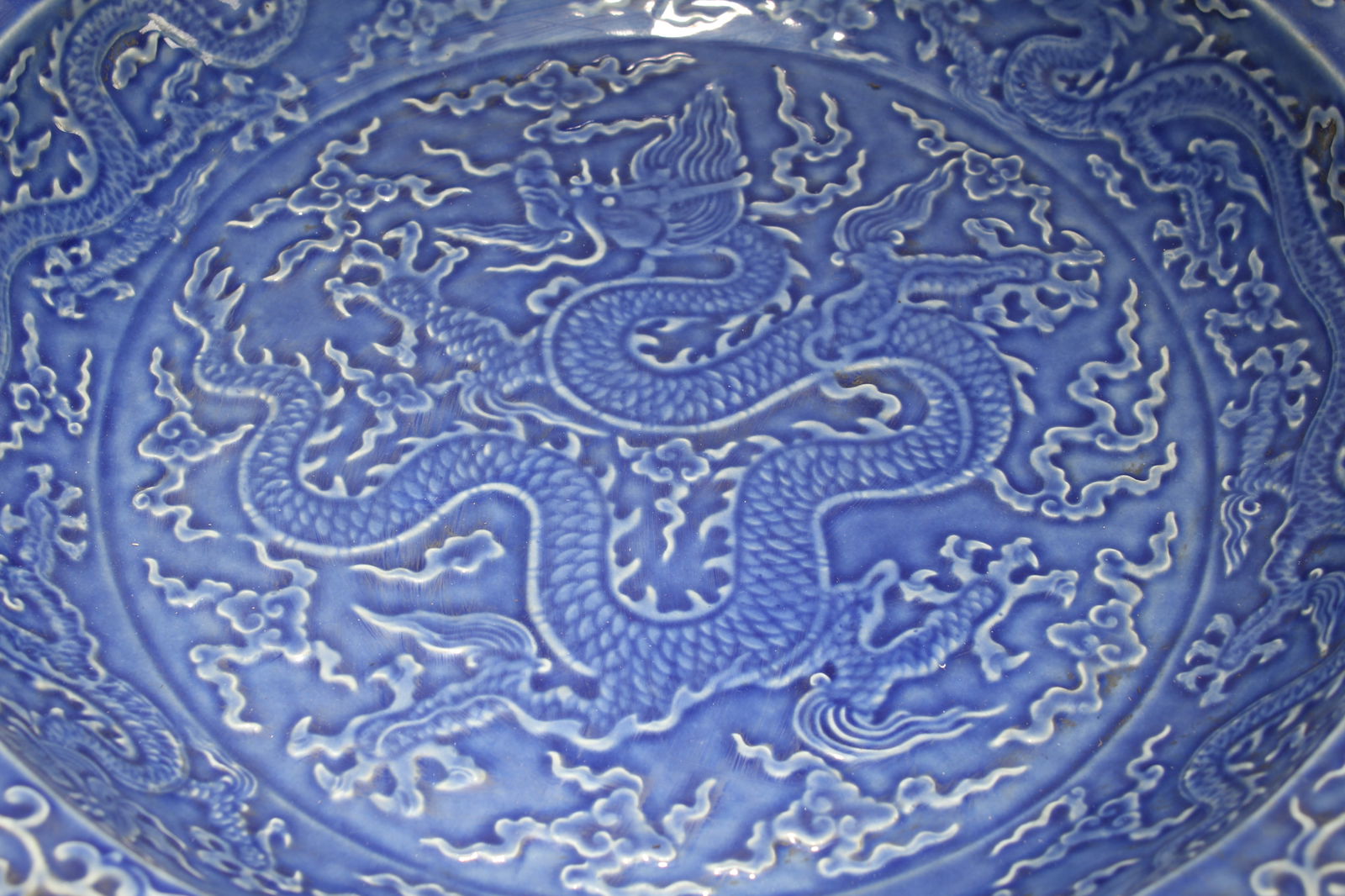 A Chinese Massive Dragon-decorating Blue-coding Porcelain Plate - 2