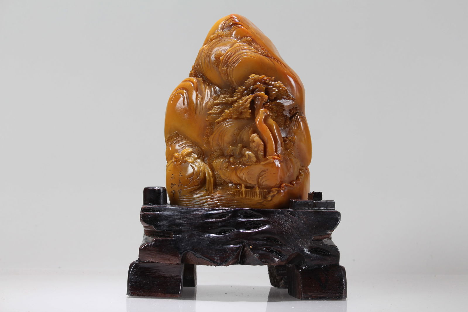 A Chinese Detailed Mountain-view Soapstone Fortune Figure (1 of 6)