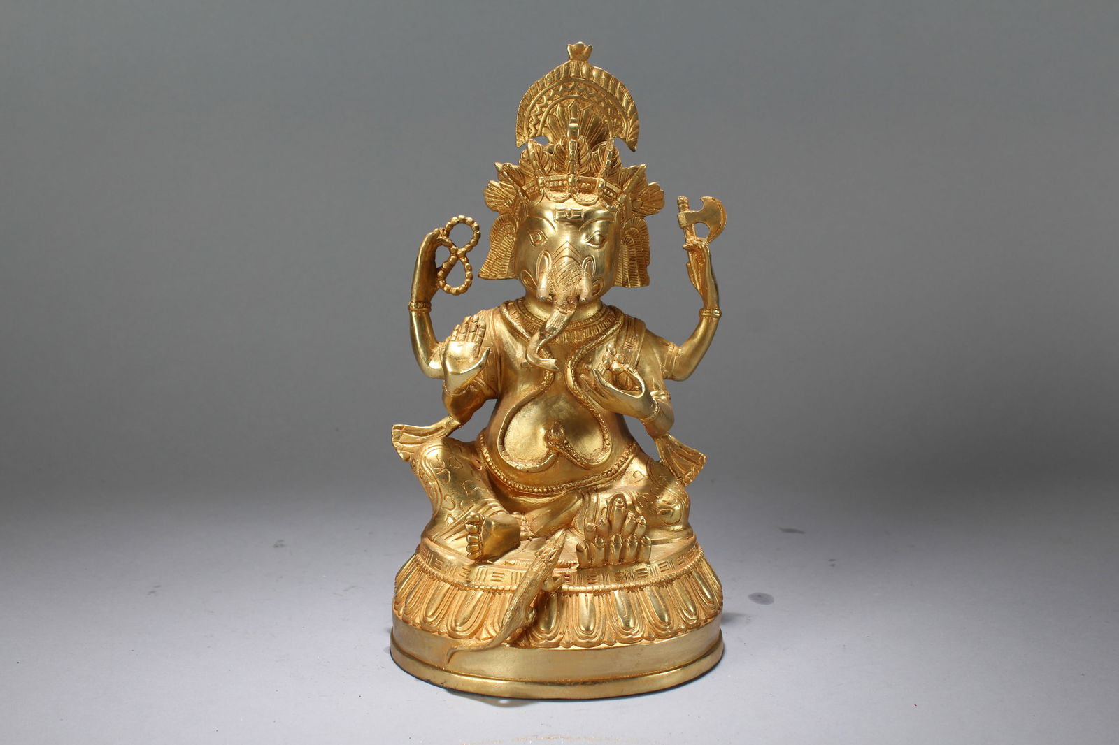 A Chinese Religious Gilt Fortune Buddha Statue (1 of 6)