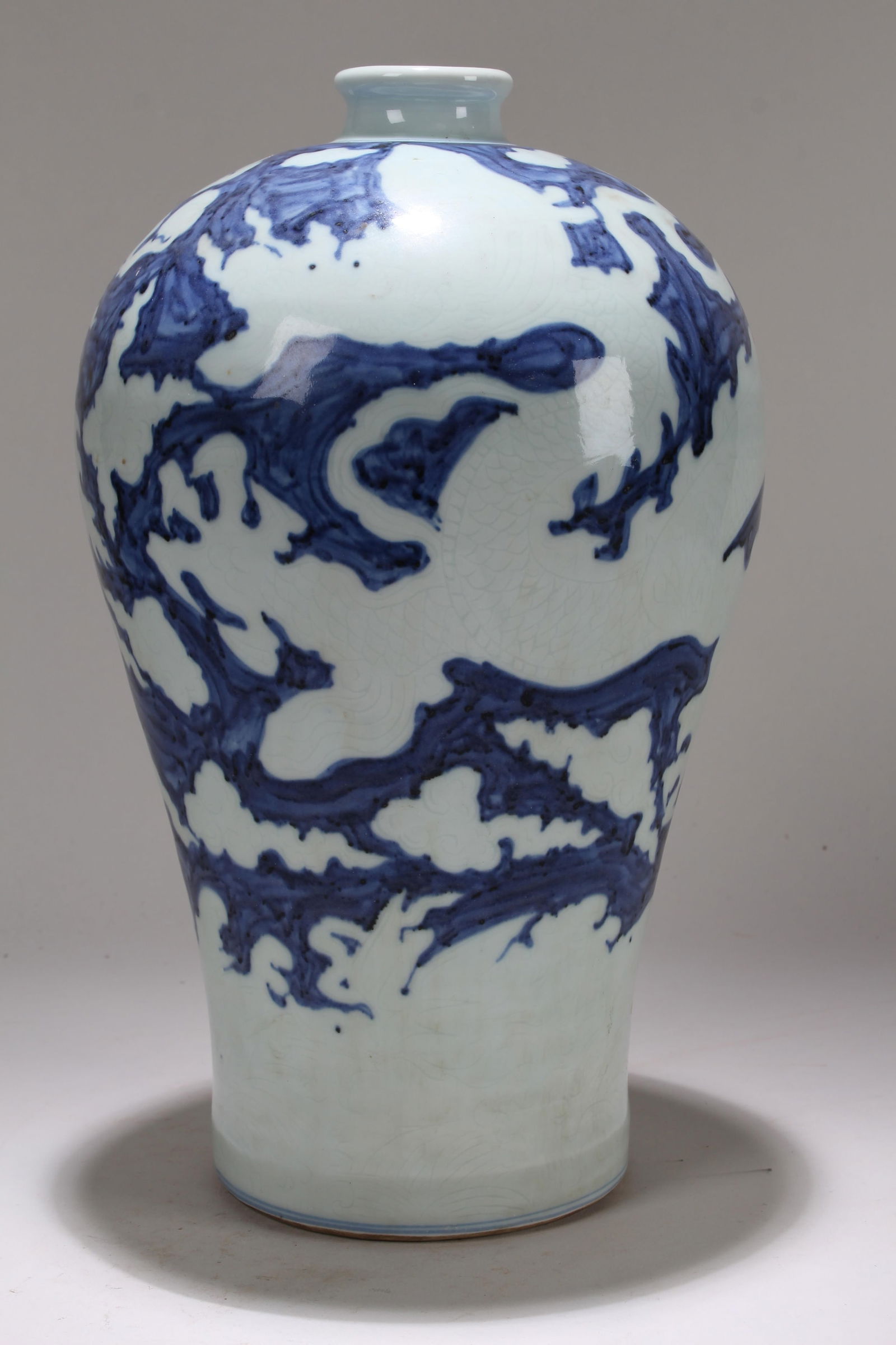 A Chinese Dragon-decorating Blue and White Fortune Porcelain Vase (1 of 5)