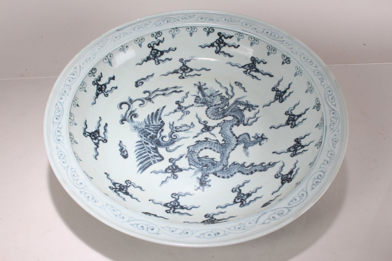 A Chinese Blue and White Massive Porcelain Fortune Plate (1 of 5)