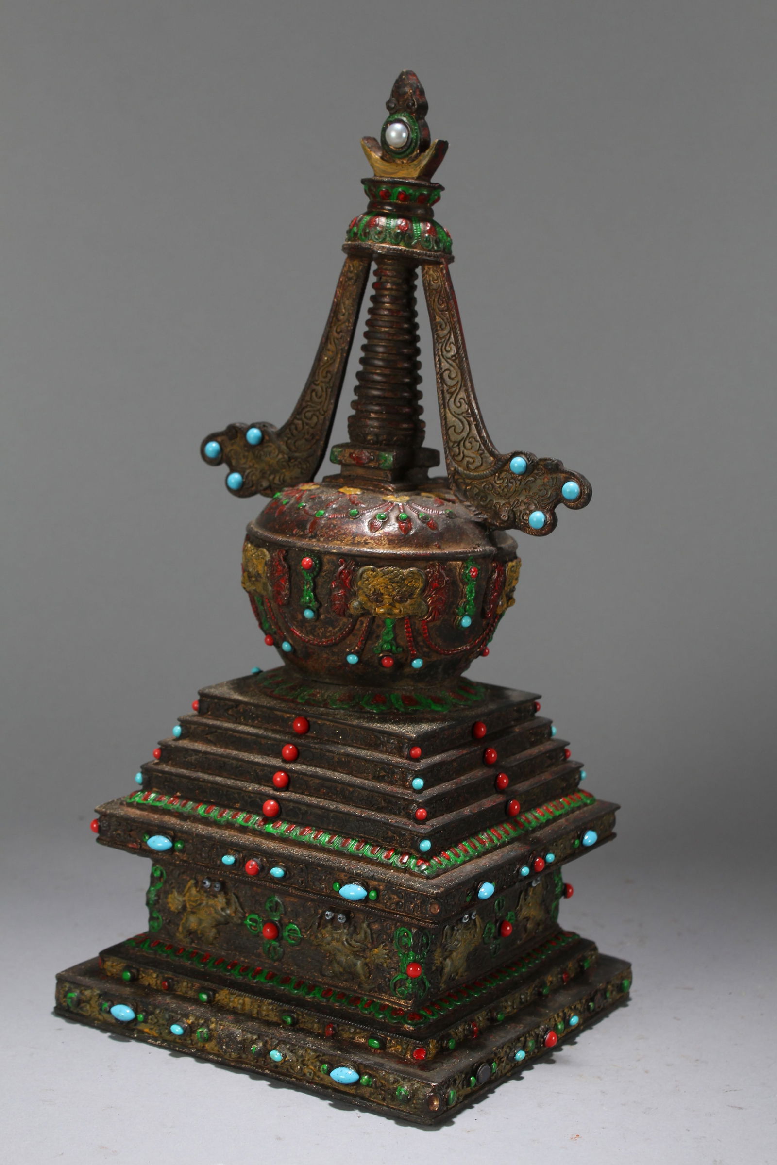 A Chinese Square-based Religious Fortune Statue - 3