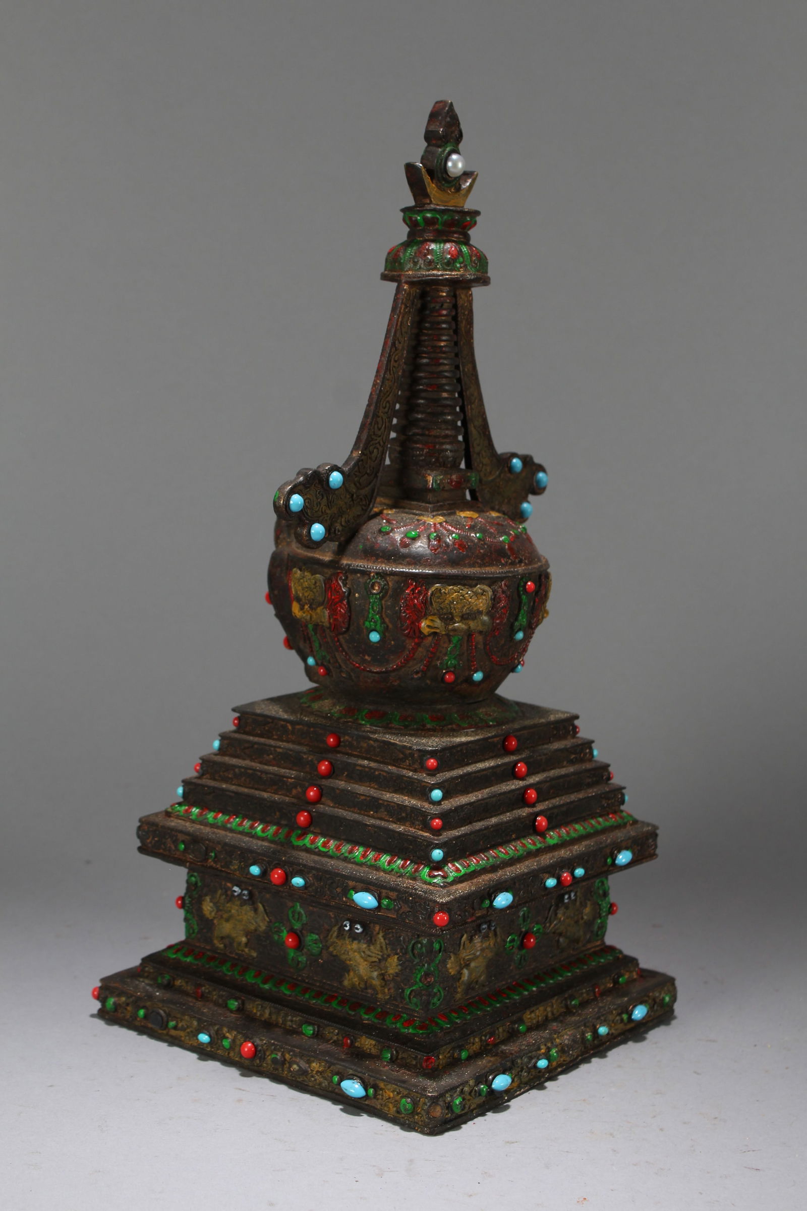 A Chinese Square-based Religious Fortune Statue - 4