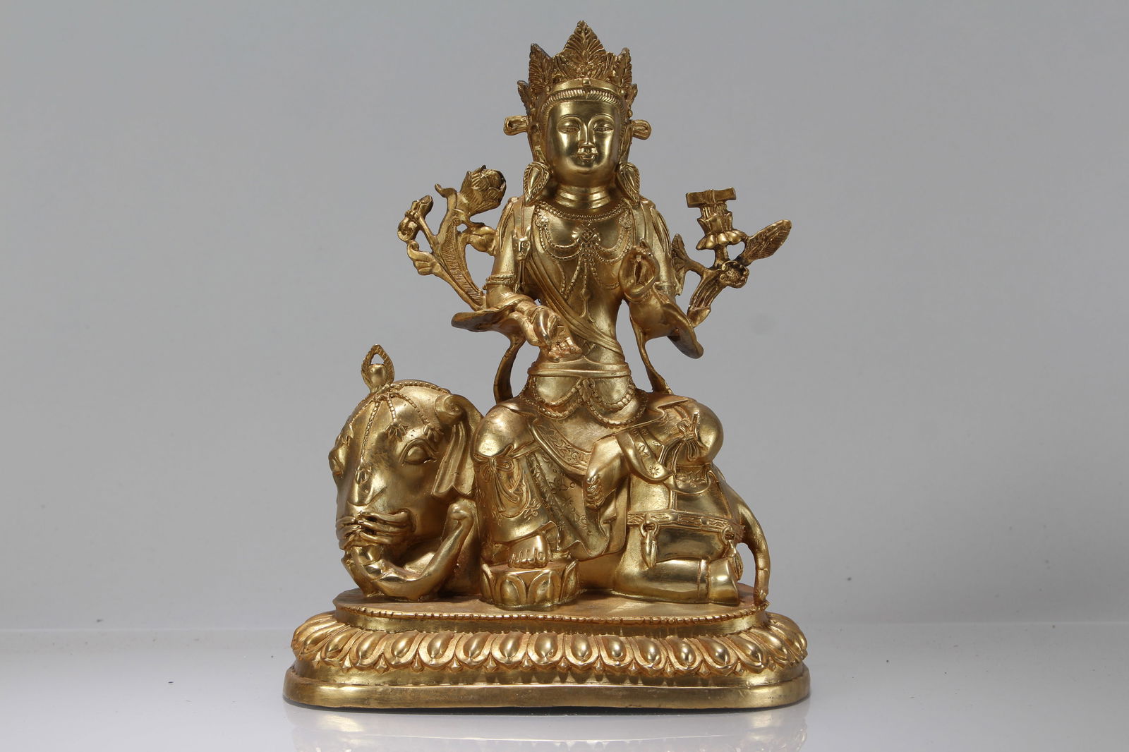 A Chinese Gilt Religious Fortune Buddha Statue (1 of 5)