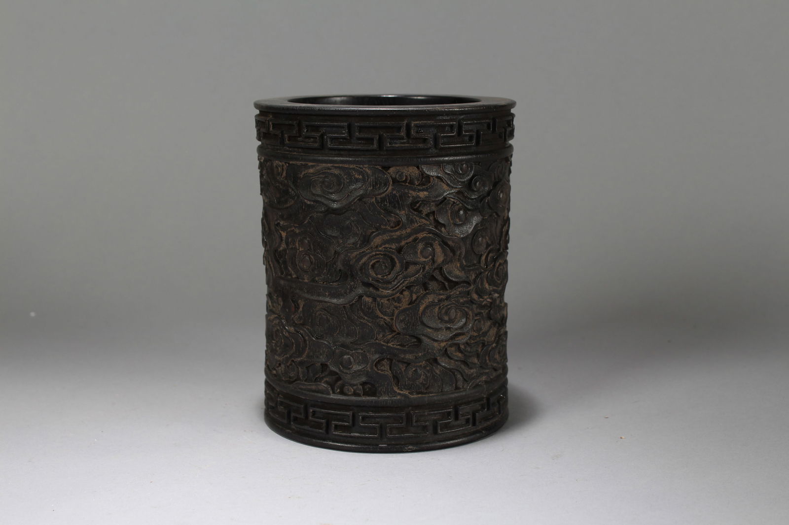A Chinese Anicent-framing Religious Fortune Wooden Brush Pot (1 of 6)