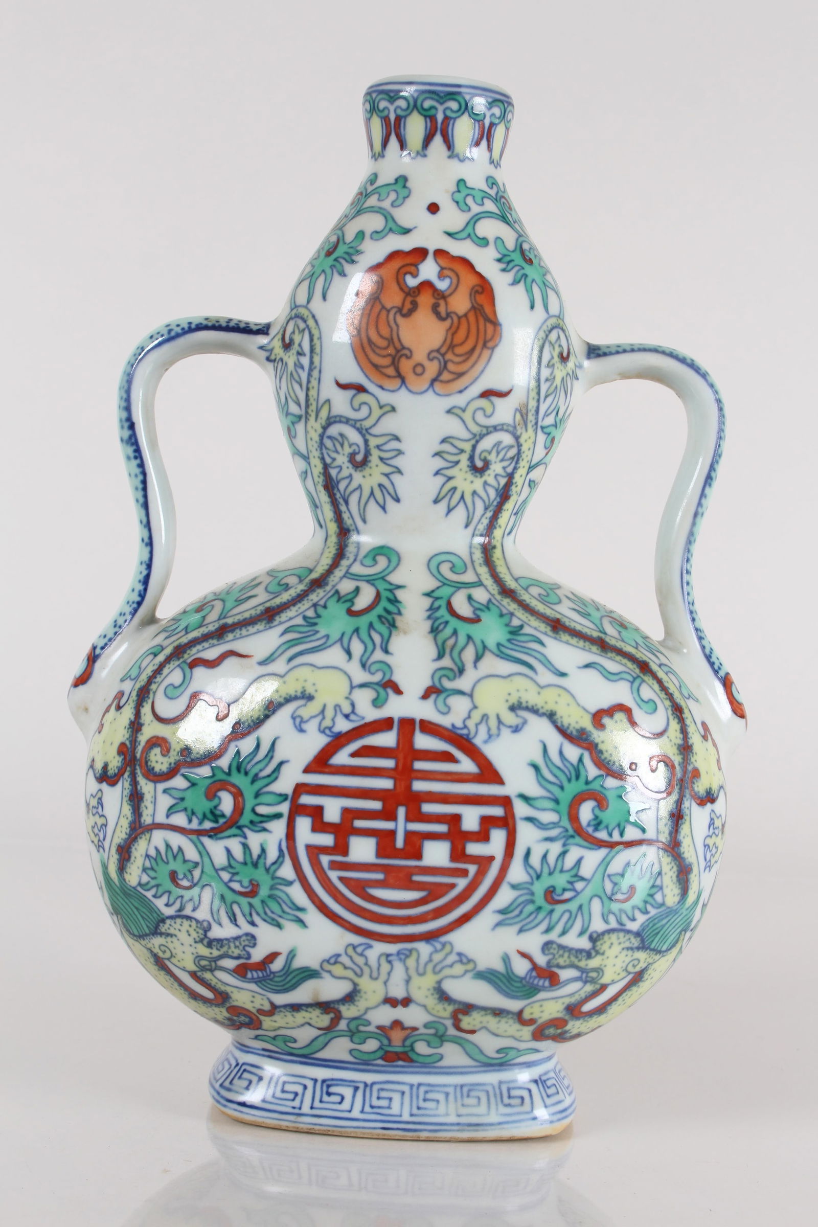 A Chinese Duo-handled Ancient-framing Fortune Porcelain Vase (1 of 4)