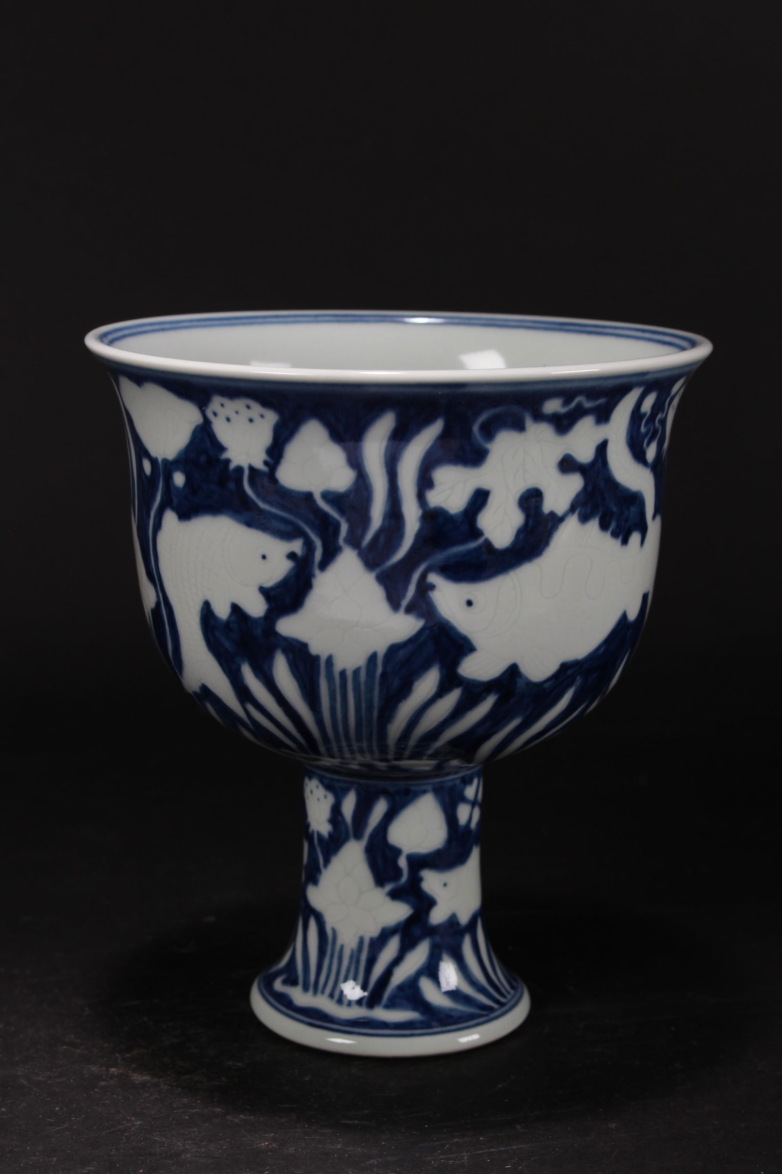 A Chinese Tall-end Aqua-fortune Porcelain Bowl: A Chinese Tall-end Aqua-fortune Porcelain Bowl. Height: 6.75 (inch). Opening Diameter: 6 (inch).