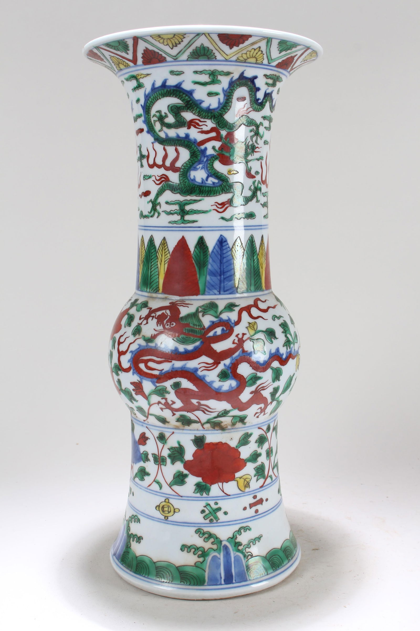 A Chinese Dragon-decorating Fortune Porcelain Vase: A Chinese Dragon-decorating Fortune Porcelain Vase . Height: 16 (inch).