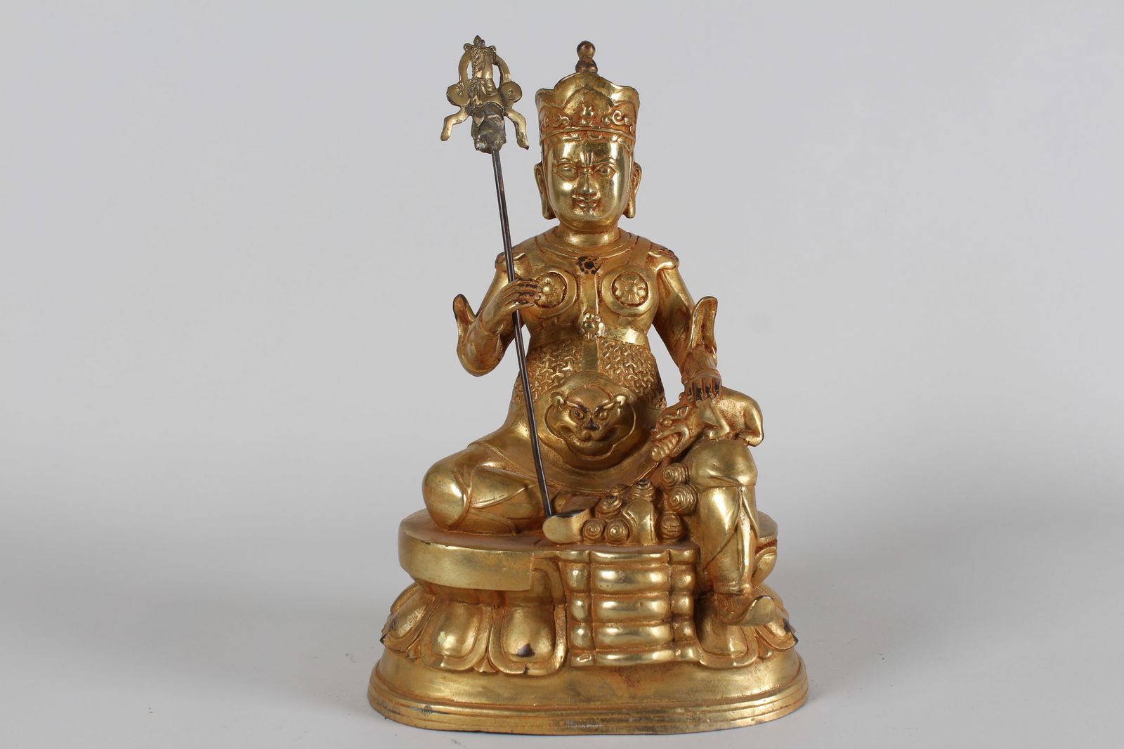 Chinese Fortune Religious Gilt Buddha Statue (1 of 5)