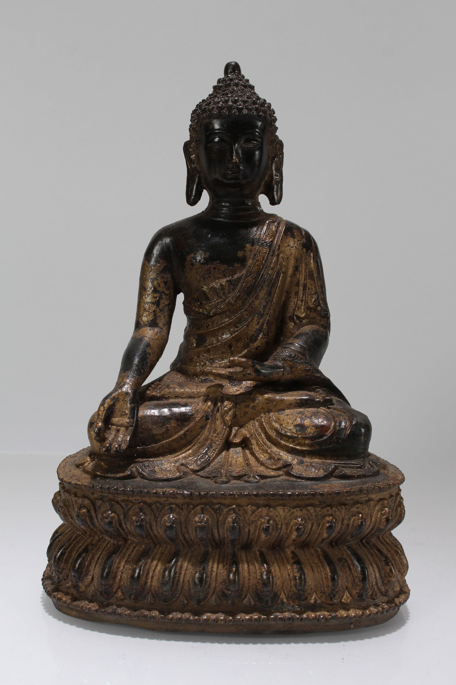 A Chinese Lotus-seated Religious Buddha Statue (1 of 5)