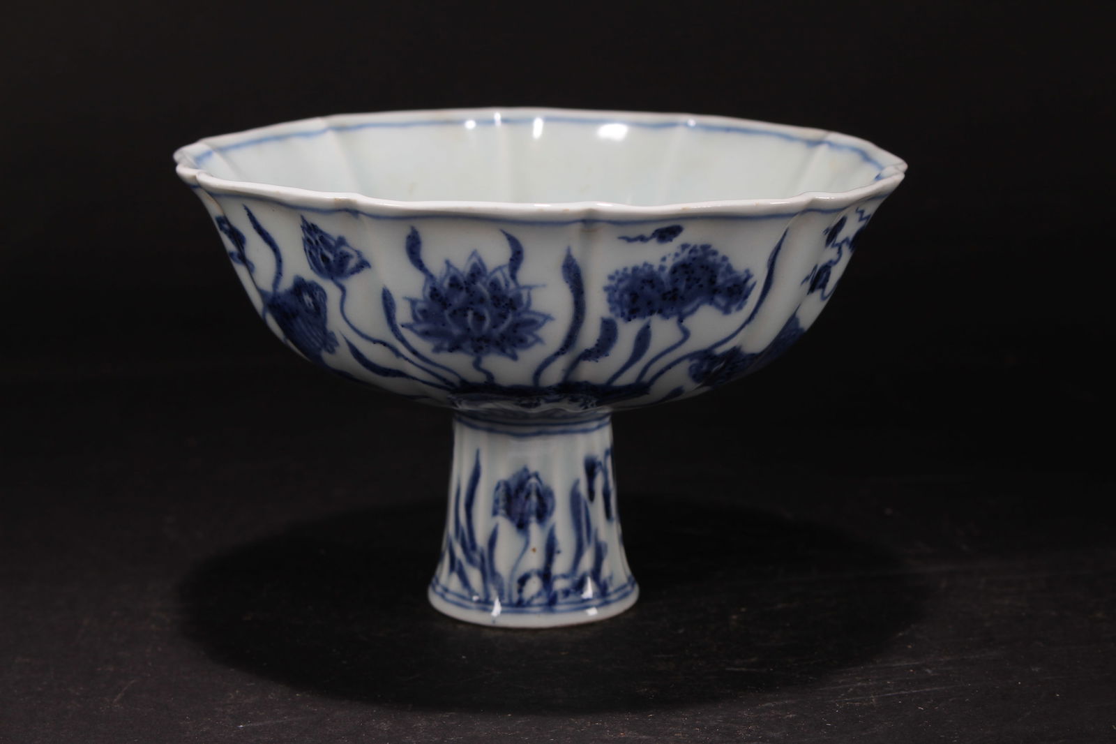 A Chinese Tall-end Blue and White Porcelain Fortune Bowl: A Chinese Tall-end Blue and White Porcelain Fortune Bowl. Height: 3.75 (inch). Opening Diameter: 6 (inch).