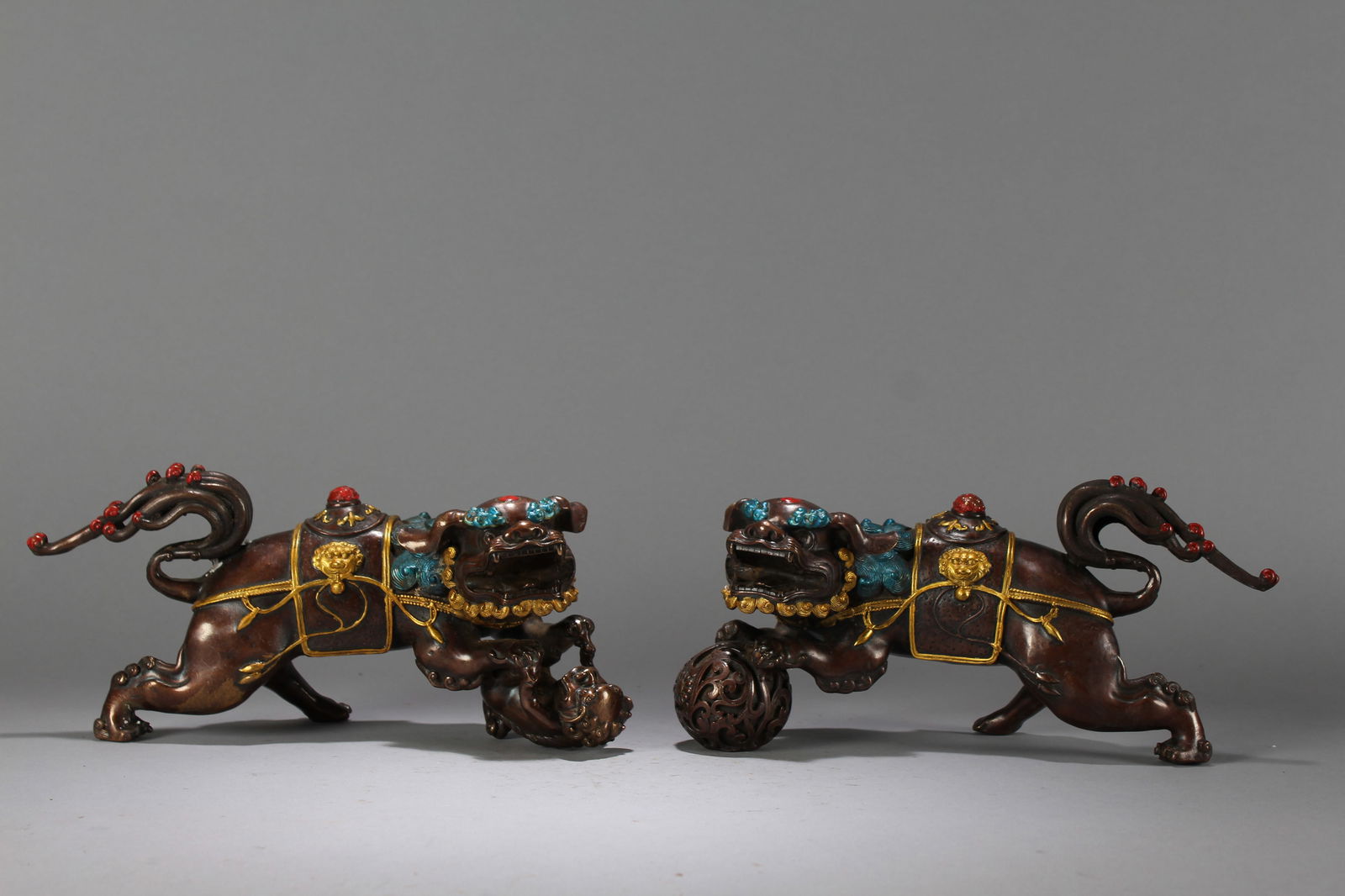 Collection of Chinese Religious Fortune Myth-beast Statues: Collection of Chinese Religious Fortune Myth-beast Statues. Height : 4.4 (inch). Width : 9.5 (inch). Length : 4 (inch).