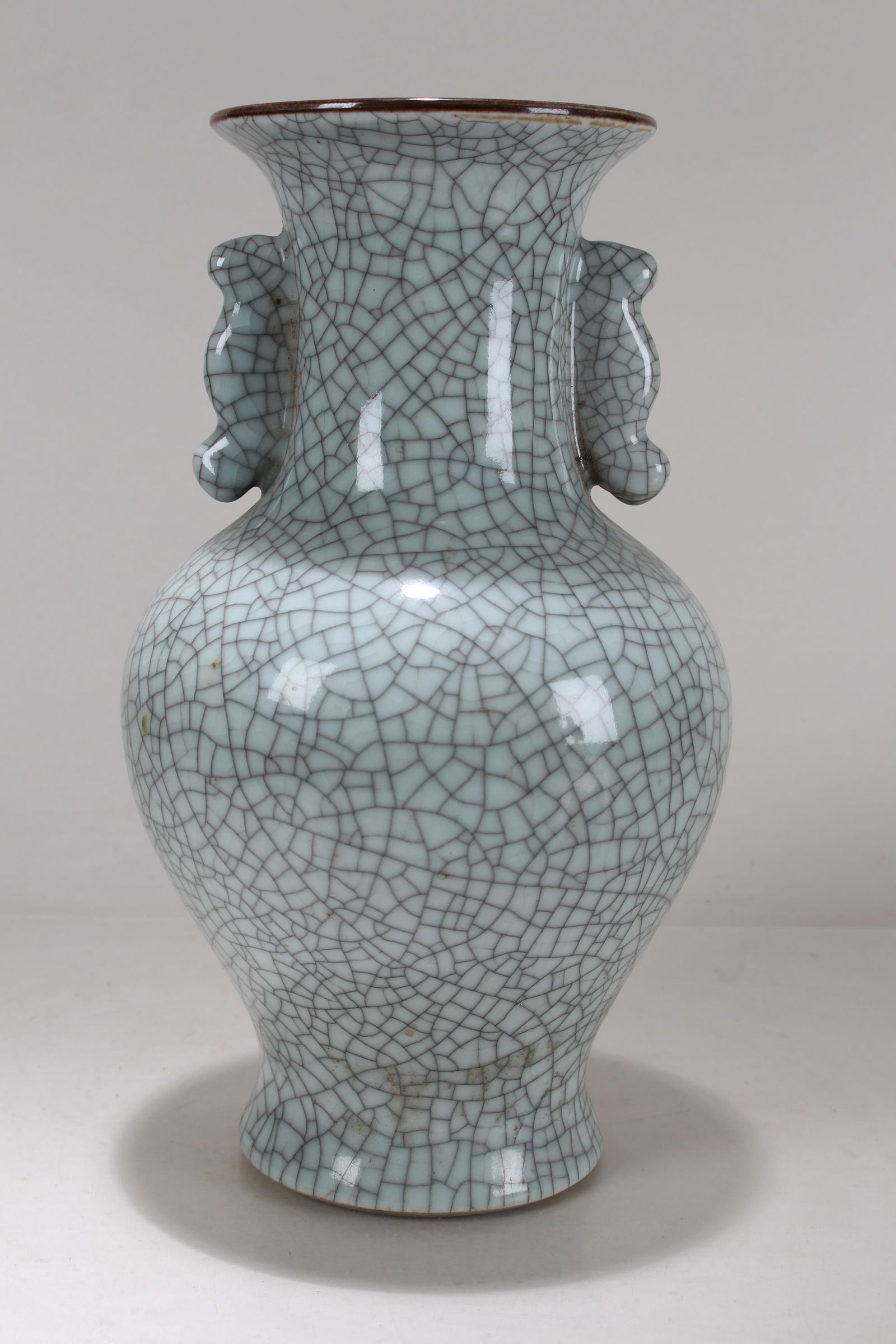 A Chinese Duo-handled Crack-style Porcelain Fortune Vase (1 of 5)