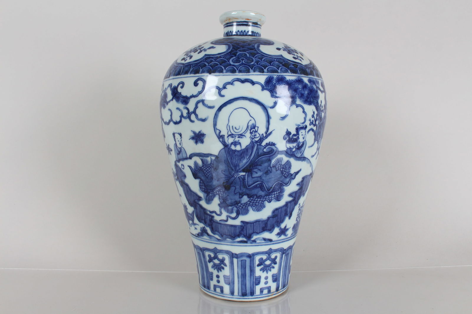 A Chinese Portrait Detailed Blue and White Porcelain Fortune Vase (1 of 6)