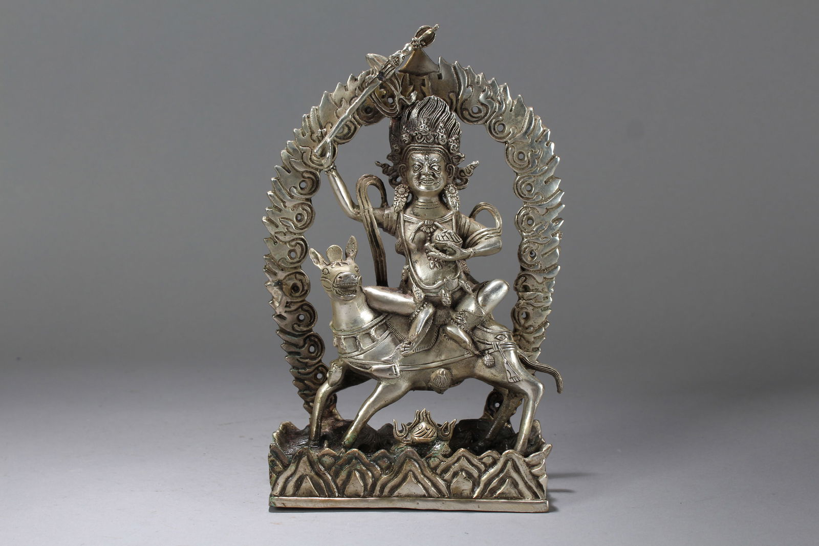 A Chinese Religious Fortune Buddha Statue: A Chinese Religious Fortune Buddha Statue. Height: 9 (inch). Length: 5 (inch). Width: 2.25 (inch).