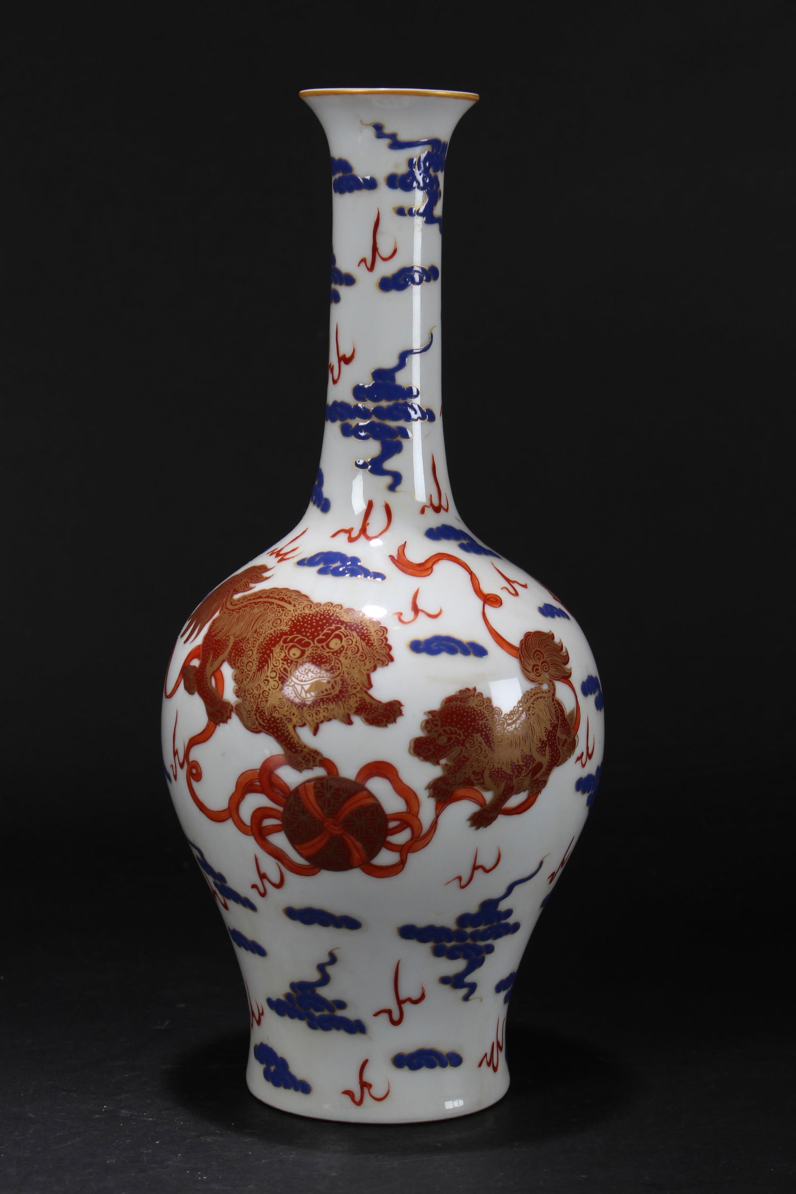 A Chinese Narrow-opening Myth-beast Porcelain Fortune Vase (1 of 4)
