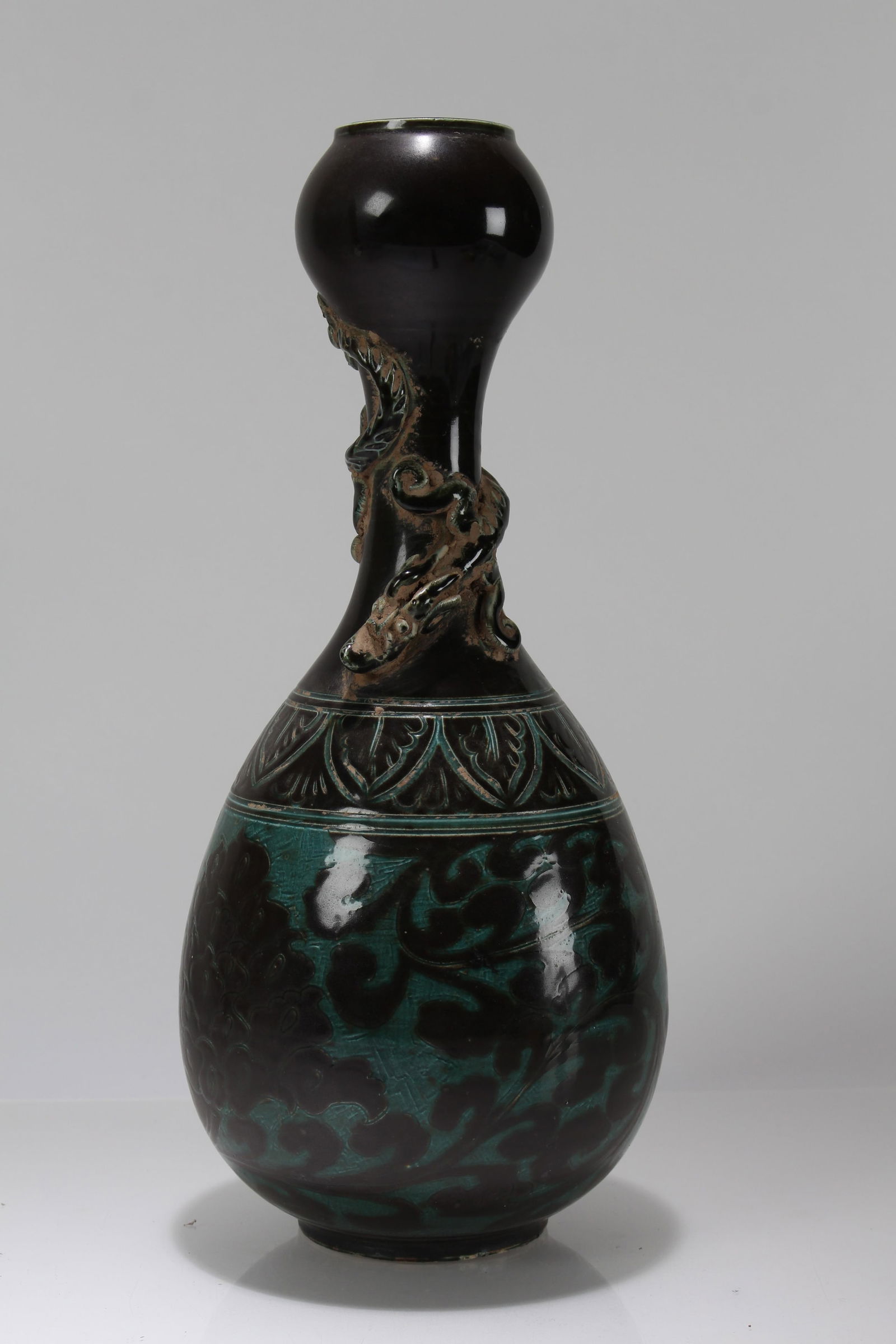 A Chinese Myth-beast Dark-coding Porcelain Fortune Vase: A Chinese Myth-beast Dark-coding Porcelain Fortune Vase . Height: 12.5 (inch).