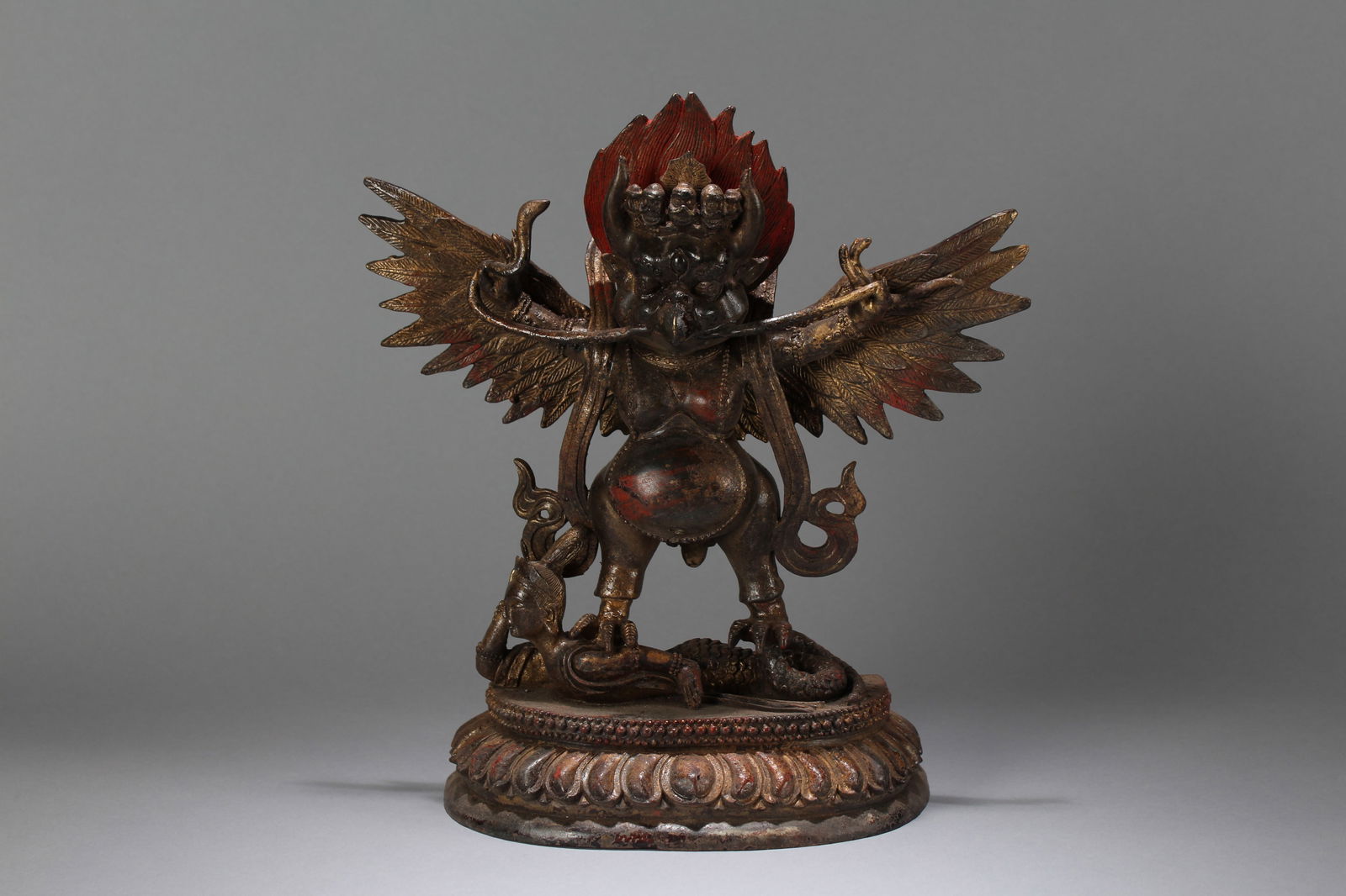 A Chinese Religious Fortune Buddha Statue: A Chinese Religious Fortune Buddha Statue. Height : 11.25 (inch). Width : 10.5 (inch). Length : 3.75 (inch).