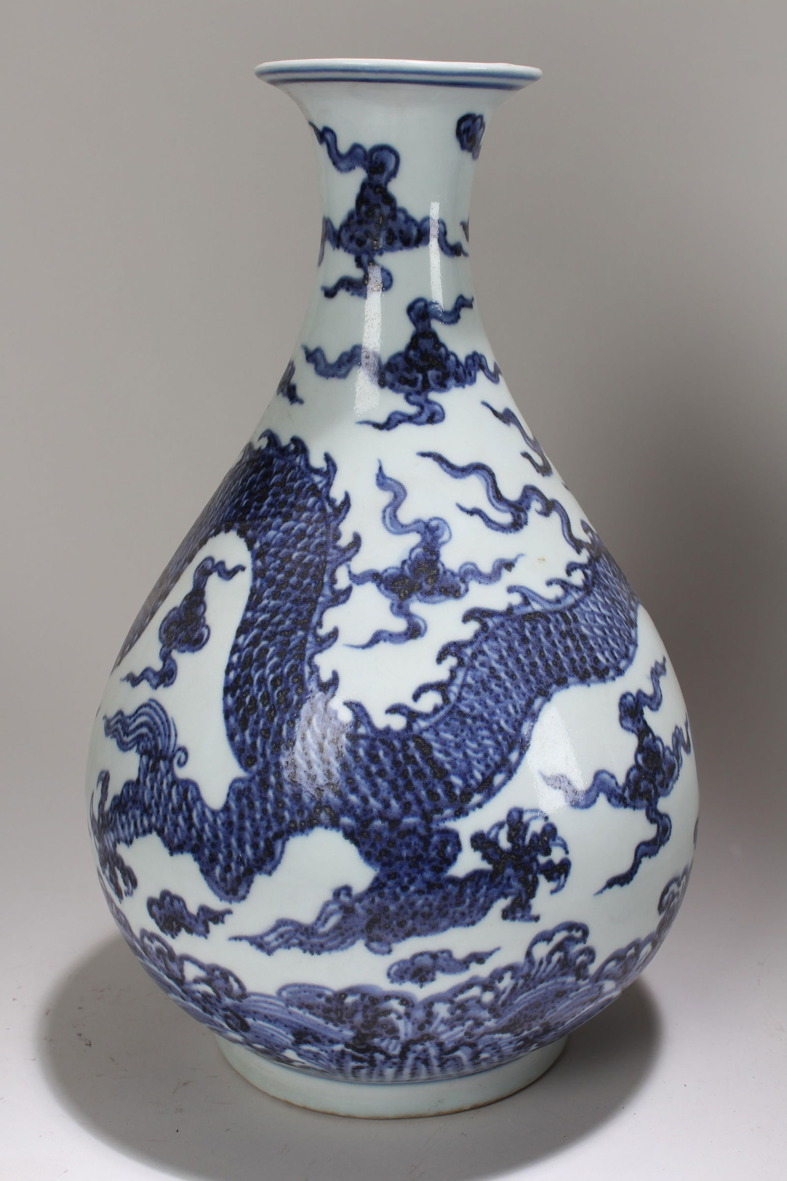 A Chinese Blue and White Detailed Fortune Porcelain Vase (1 of 3)