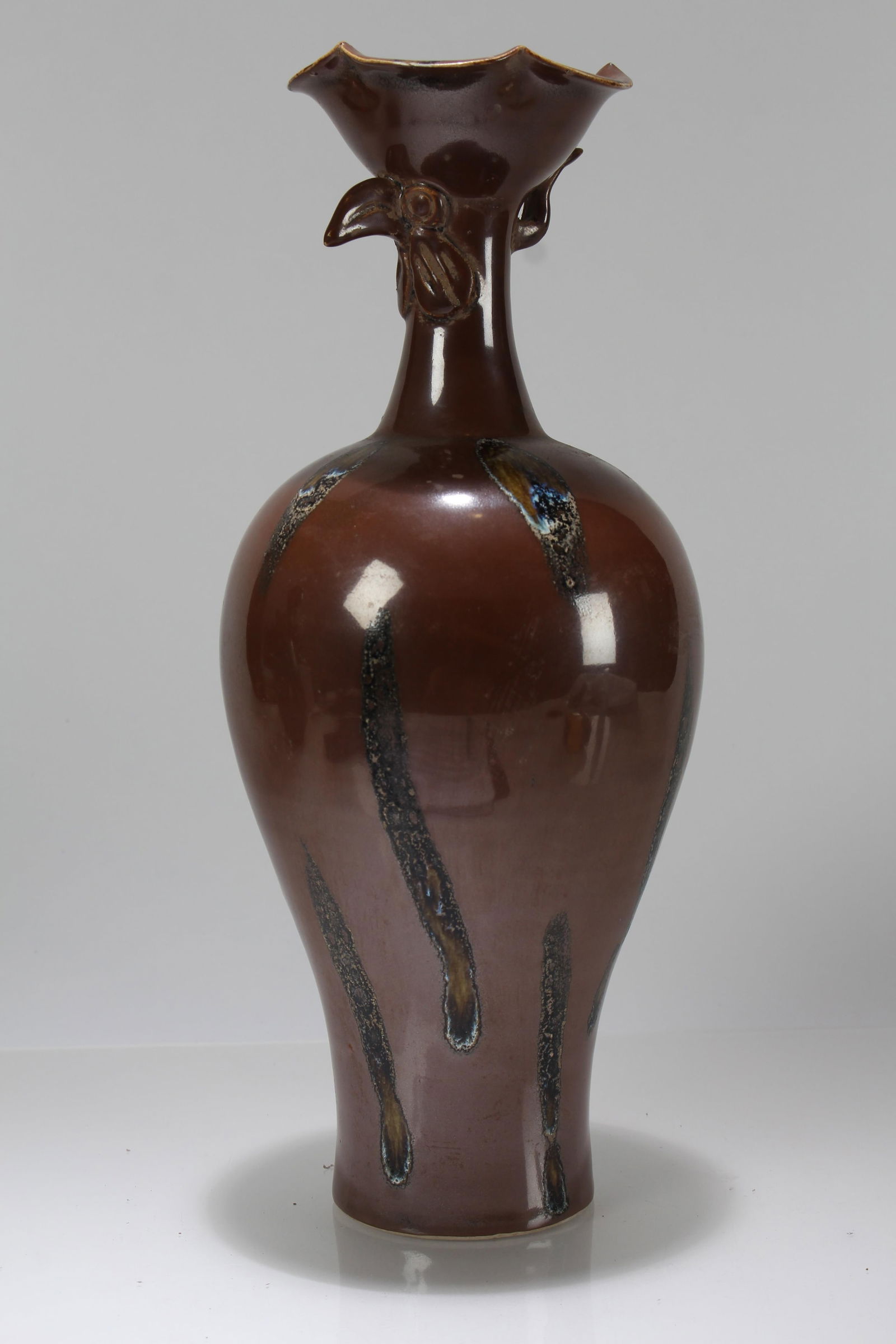A Chinese Myth-beast Dark-coding Porcelain Fortune Vase: A Chinese Myth-beast Dark-coding Porcelain Fortune Vase . Height: 12.5 (inch).
