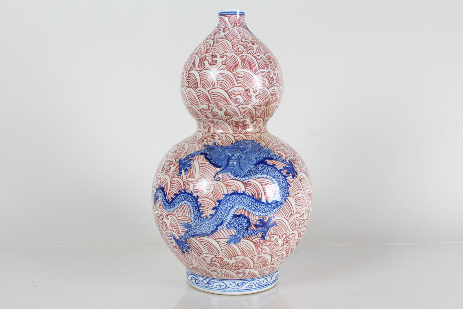 A Chinese Pink-coding Dragon-decorating Porcelain Fortune Vase: A Chinese Pink-coding Dragon-decorating Porcelain Fortune Vase . Height: 13.5 (inch).